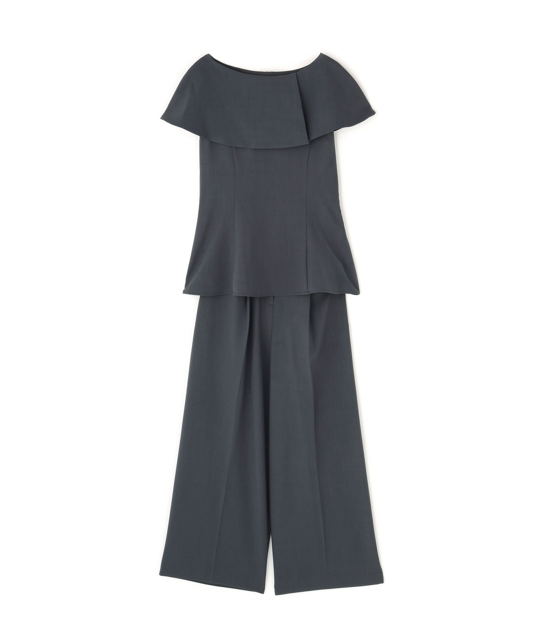  「ケープカラーブラウス＆パンツ」|ワンピース|