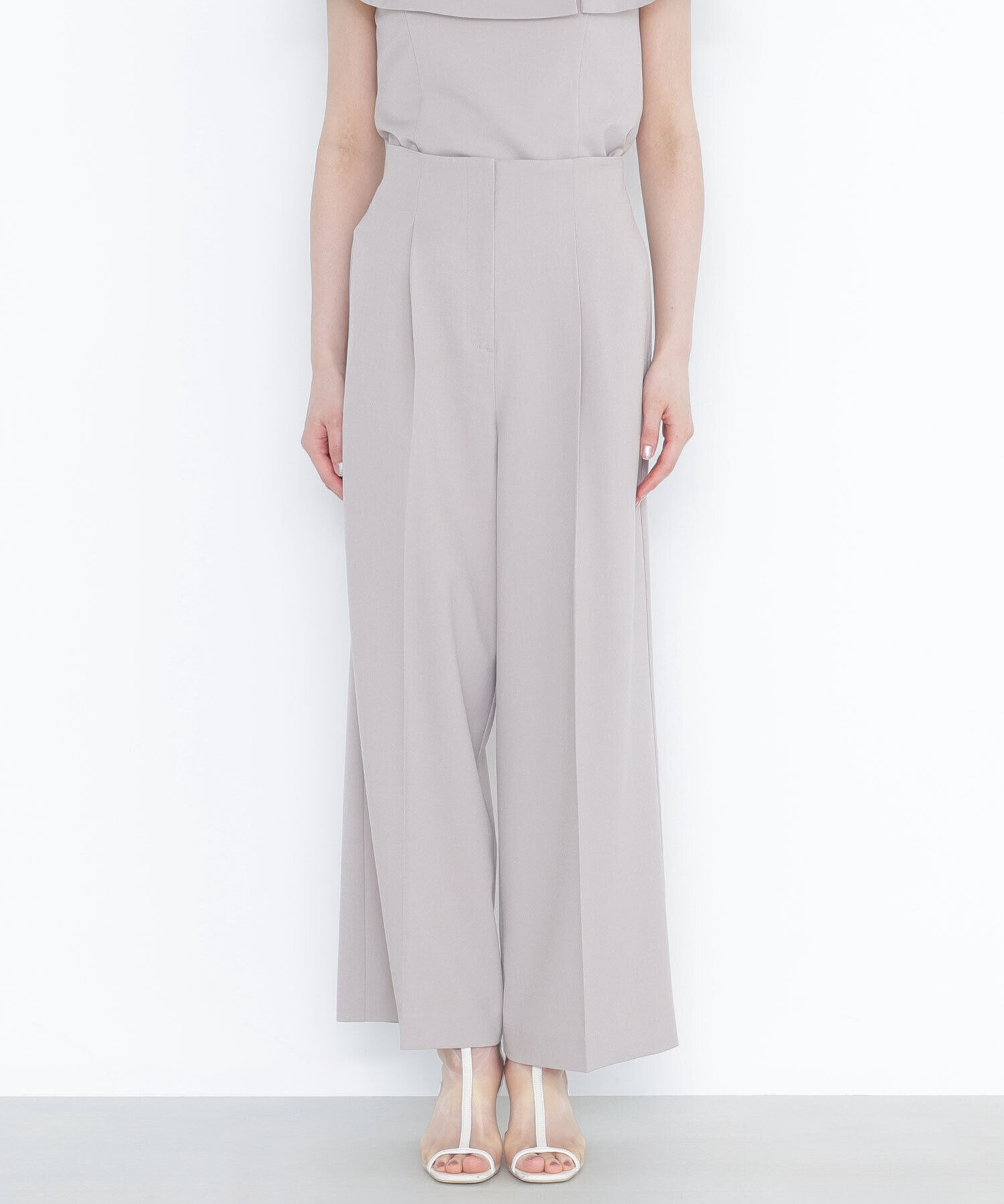  「ケープカラーブラウス＆パンツ」|ワンピース|