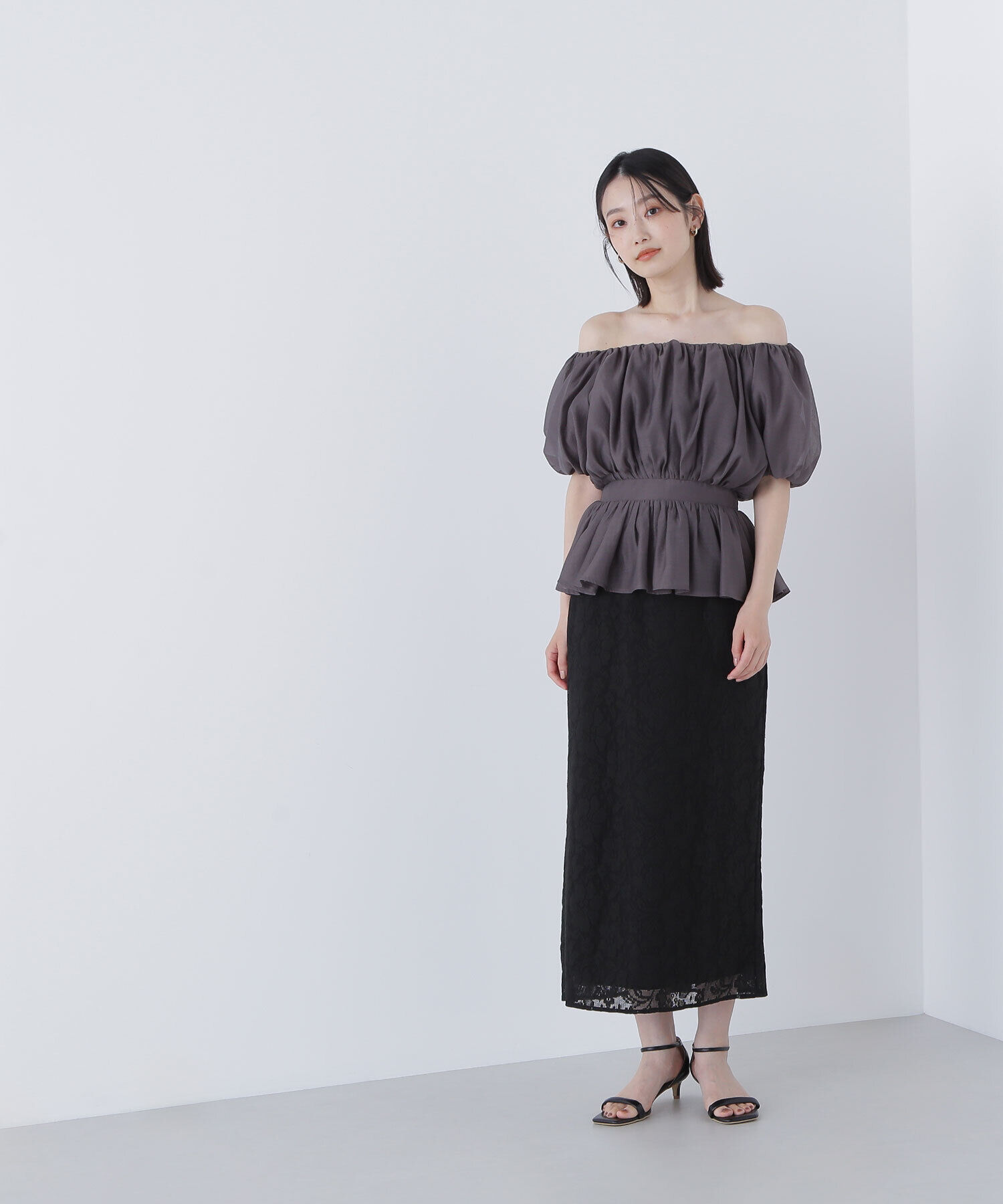  「メッシュレース SETUP ナロースカート」|スカート|