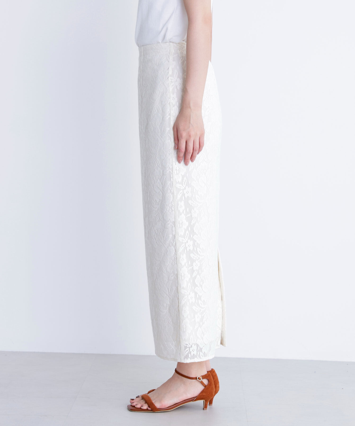  「メッシュレース SETUP ナロースカート」|スカート|