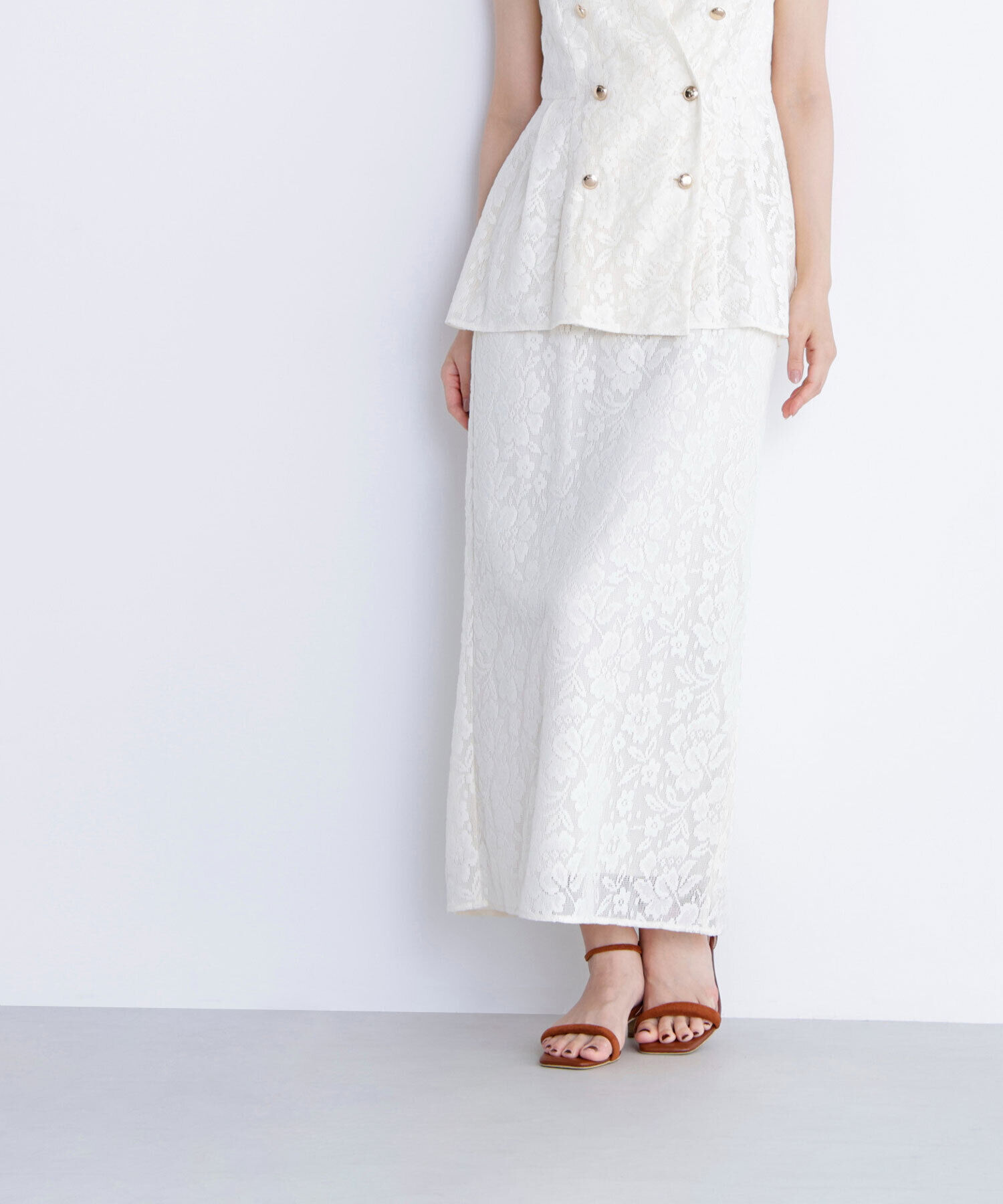  「メッシュレース SETUP ナロースカート」|スカート|