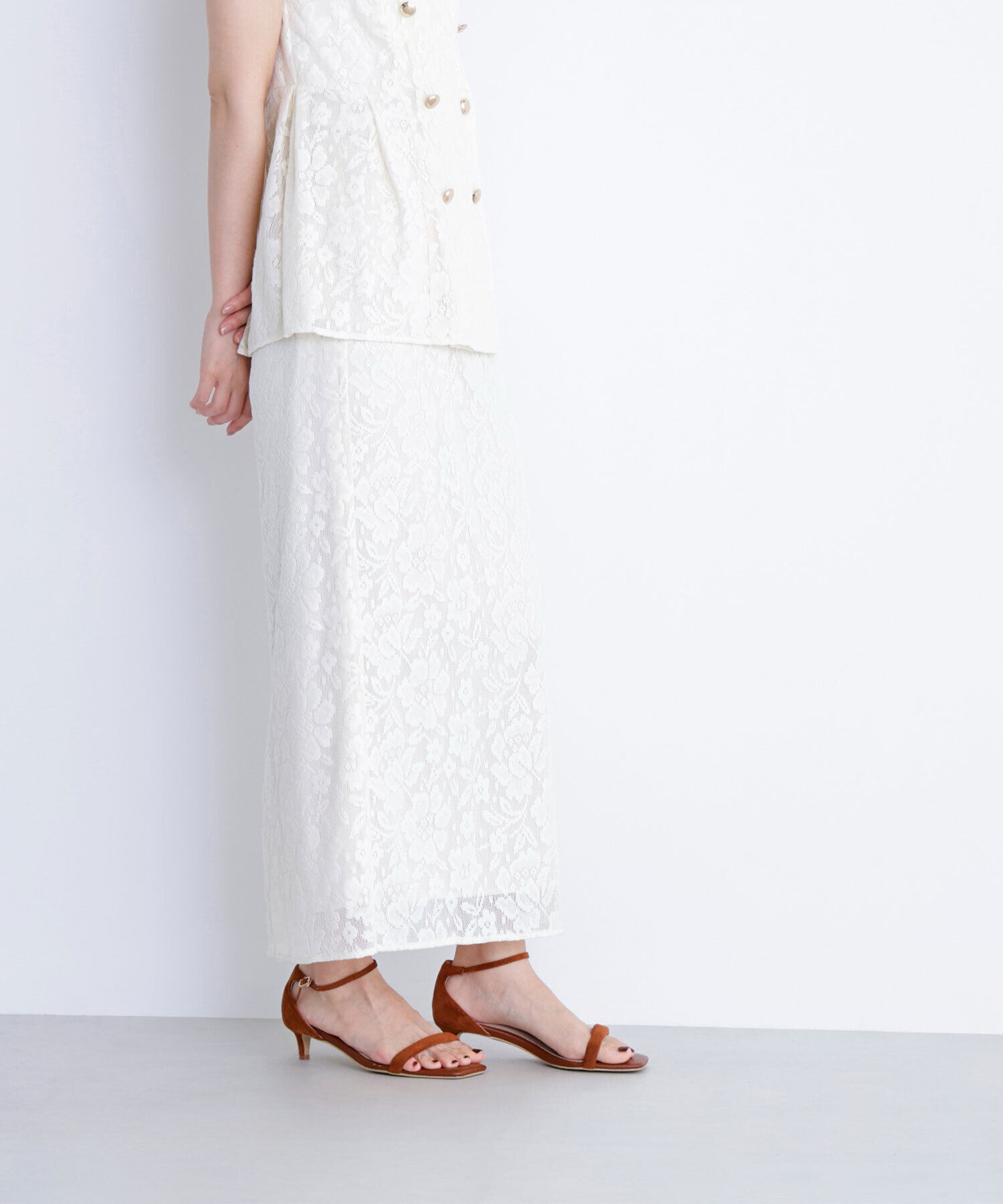  「メッシュレース SETUP ナロースカート」|スカート|