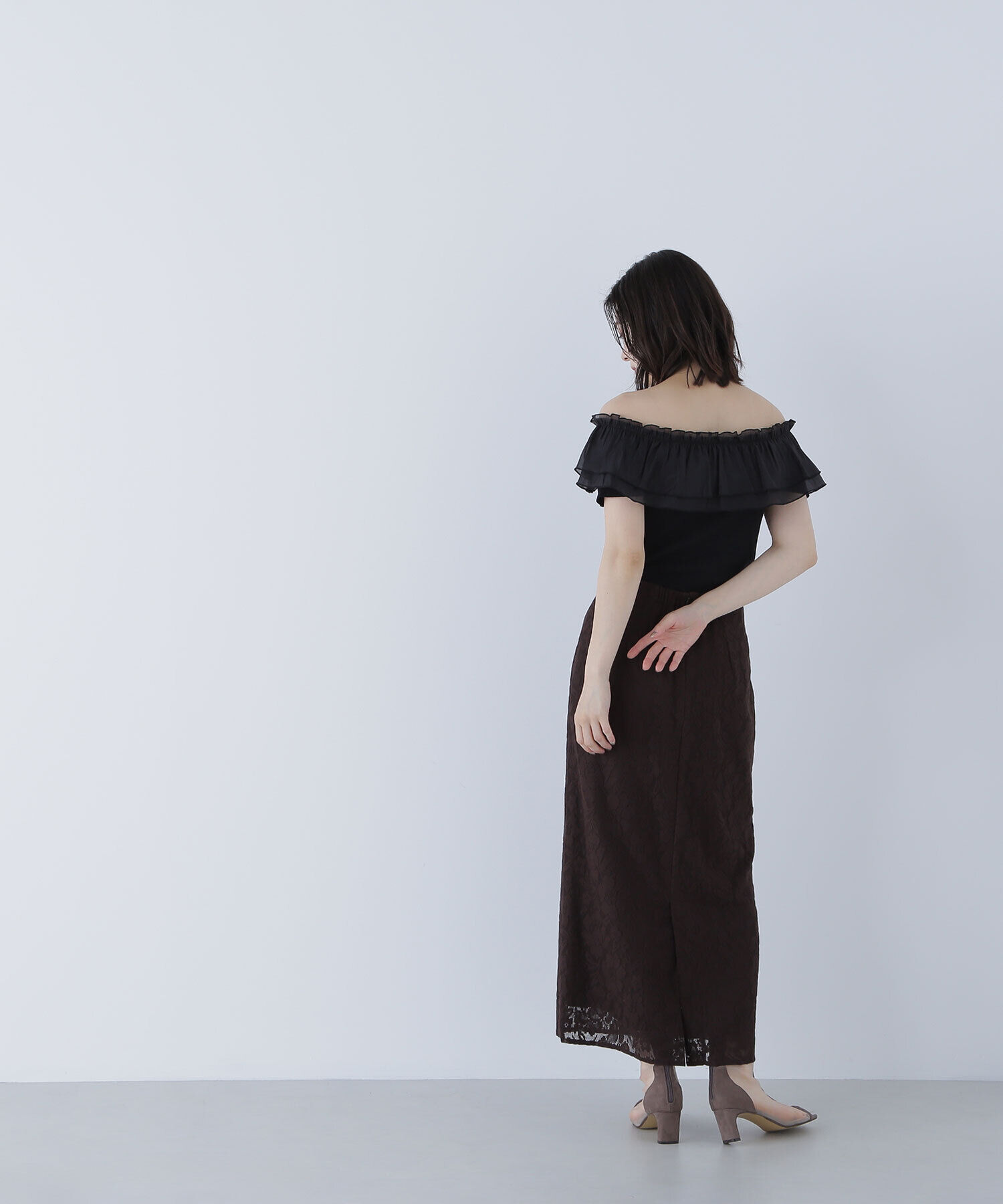  「メッシュレース SETUP ナロースカート」|スカート|