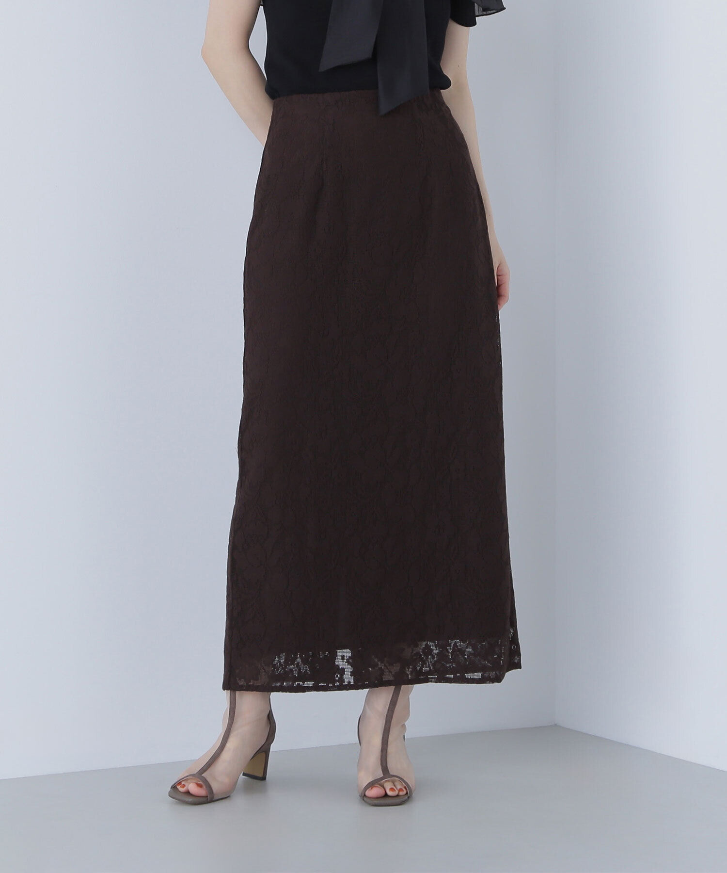  「メッシュレース SETUP ナロースカート」|スカート|