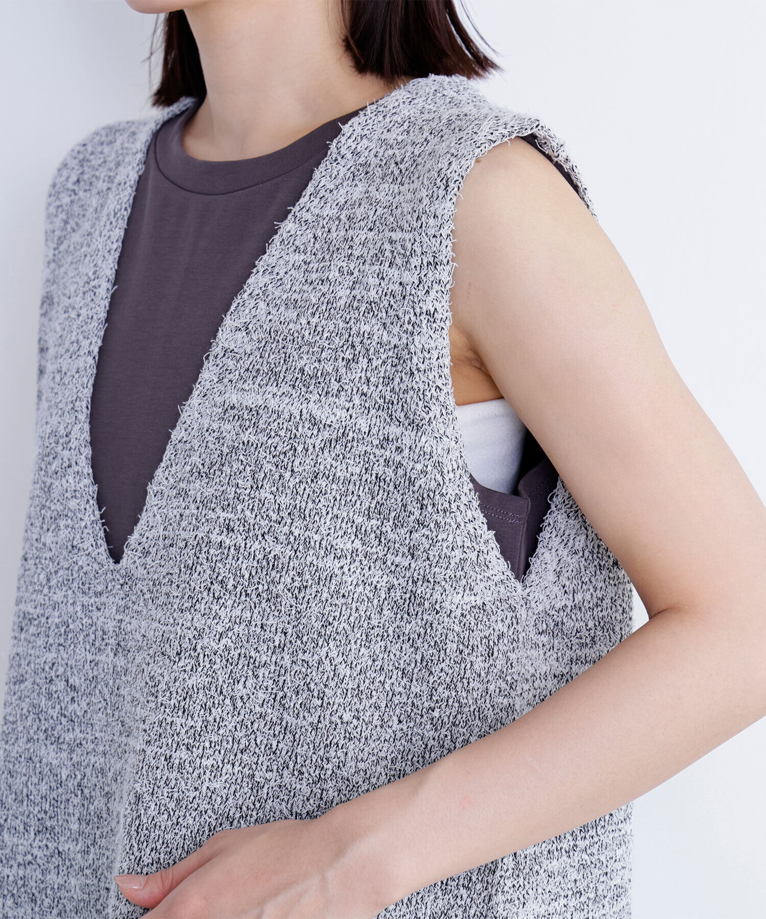  「Vネックニットベスト＆ナローワンピース」|ワンピース|