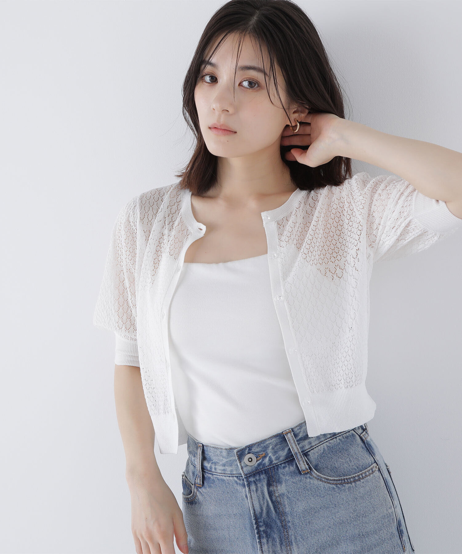  「レースニットカーディガン」|ニット・セーター|