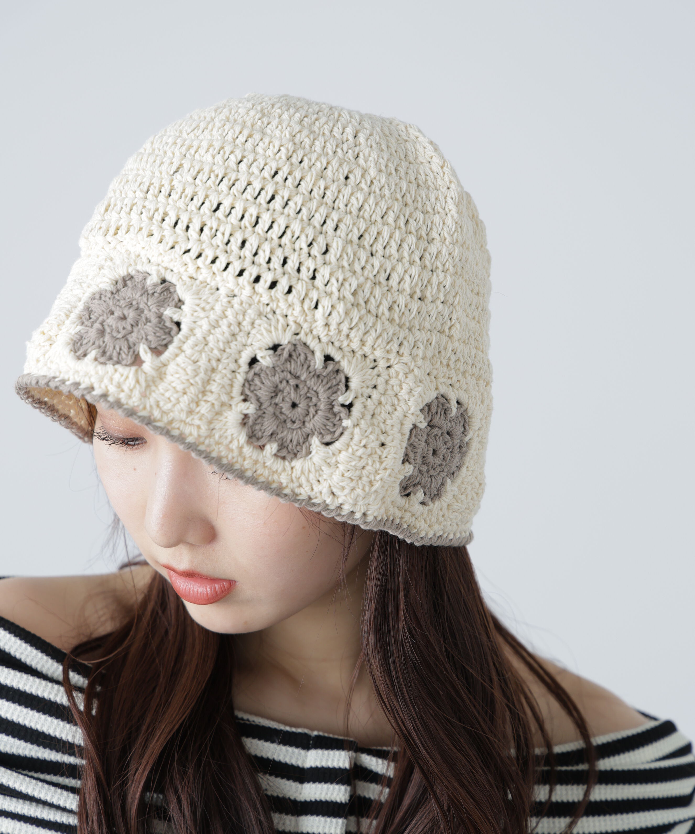  「フラワー編みハット」|ソックス|