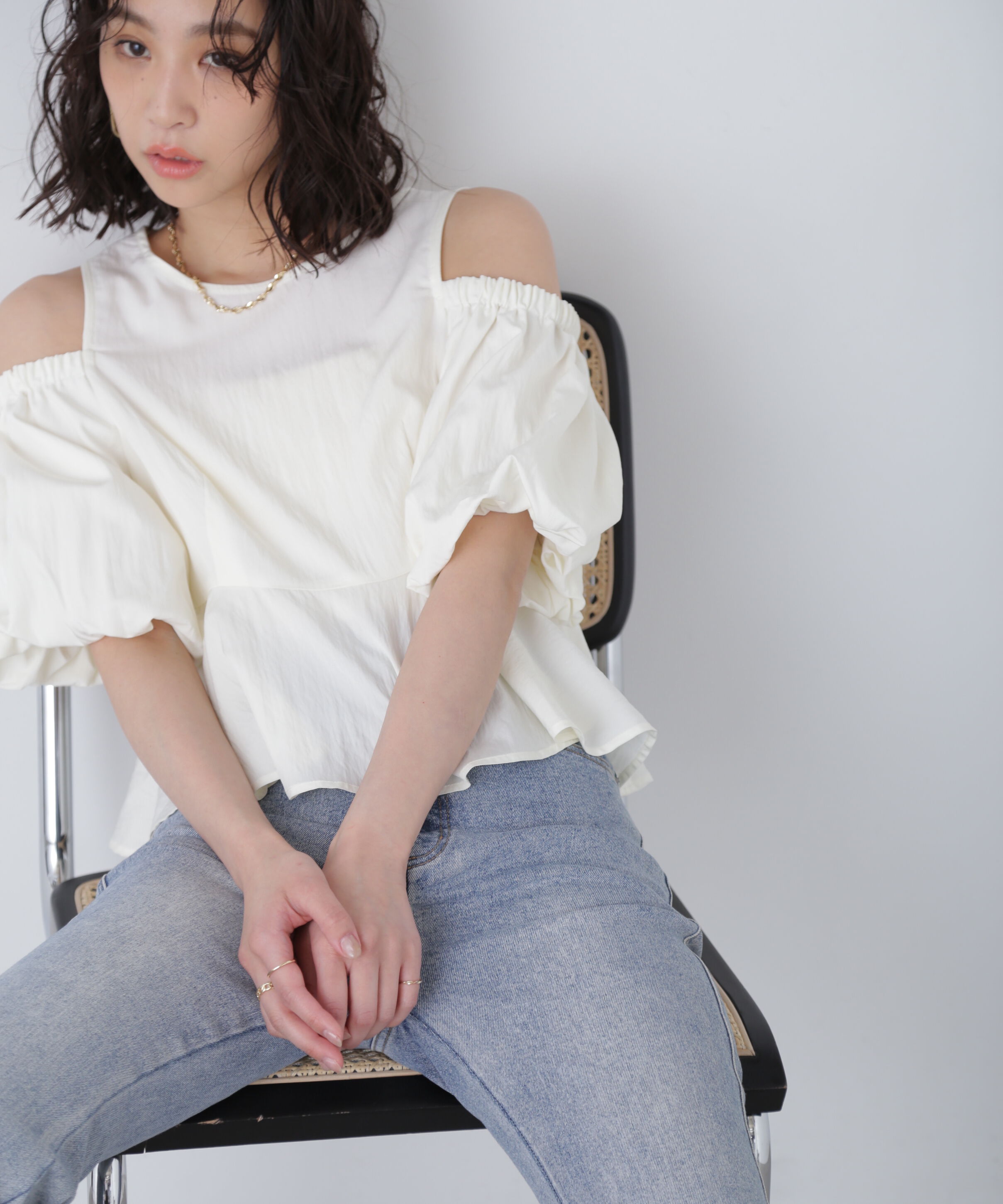  「オフショルペプラムブラウス」|シャツ・ブラウス|オフ