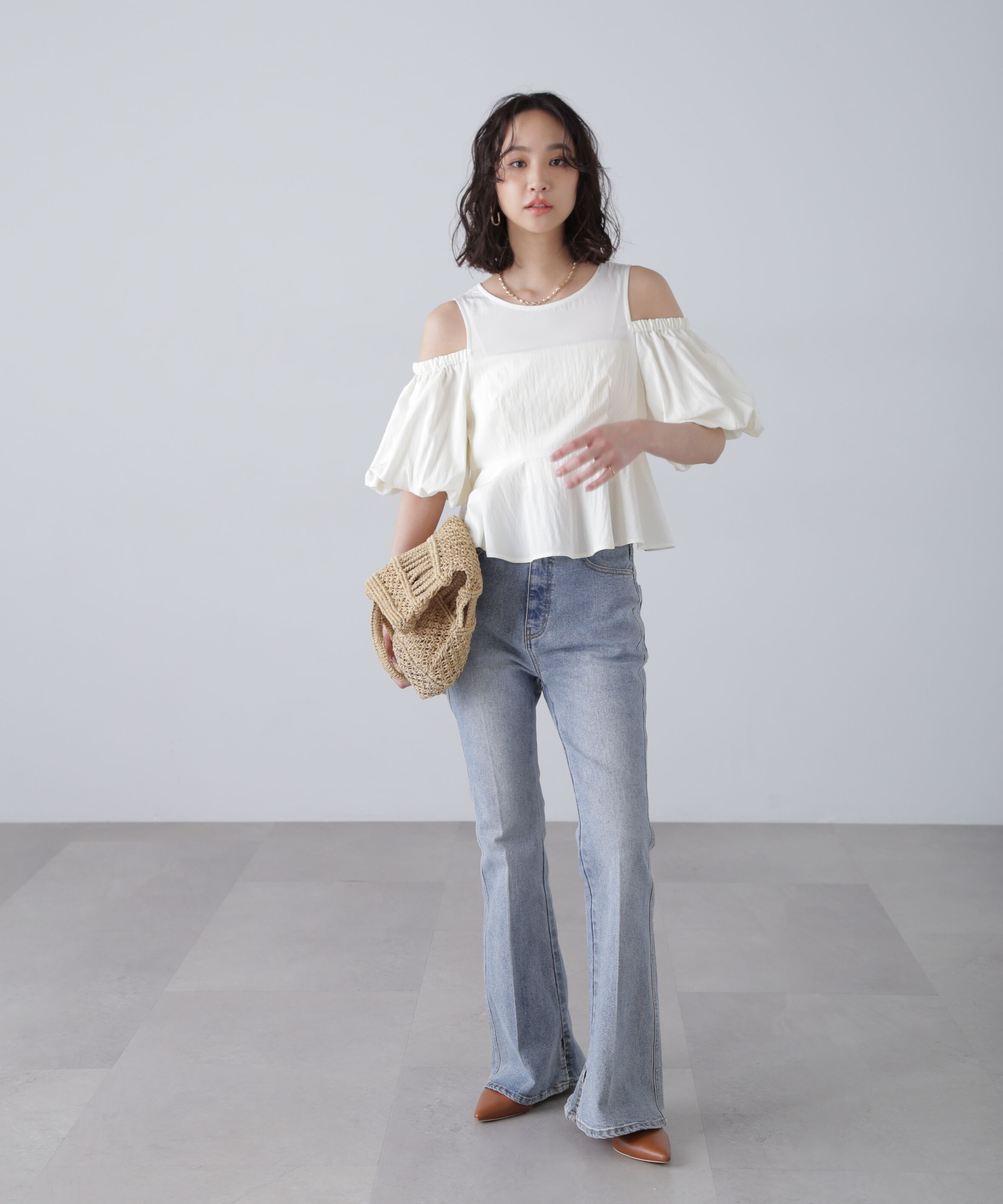  「オフショルペプラムブラウス」|シャツ・ブラウス|