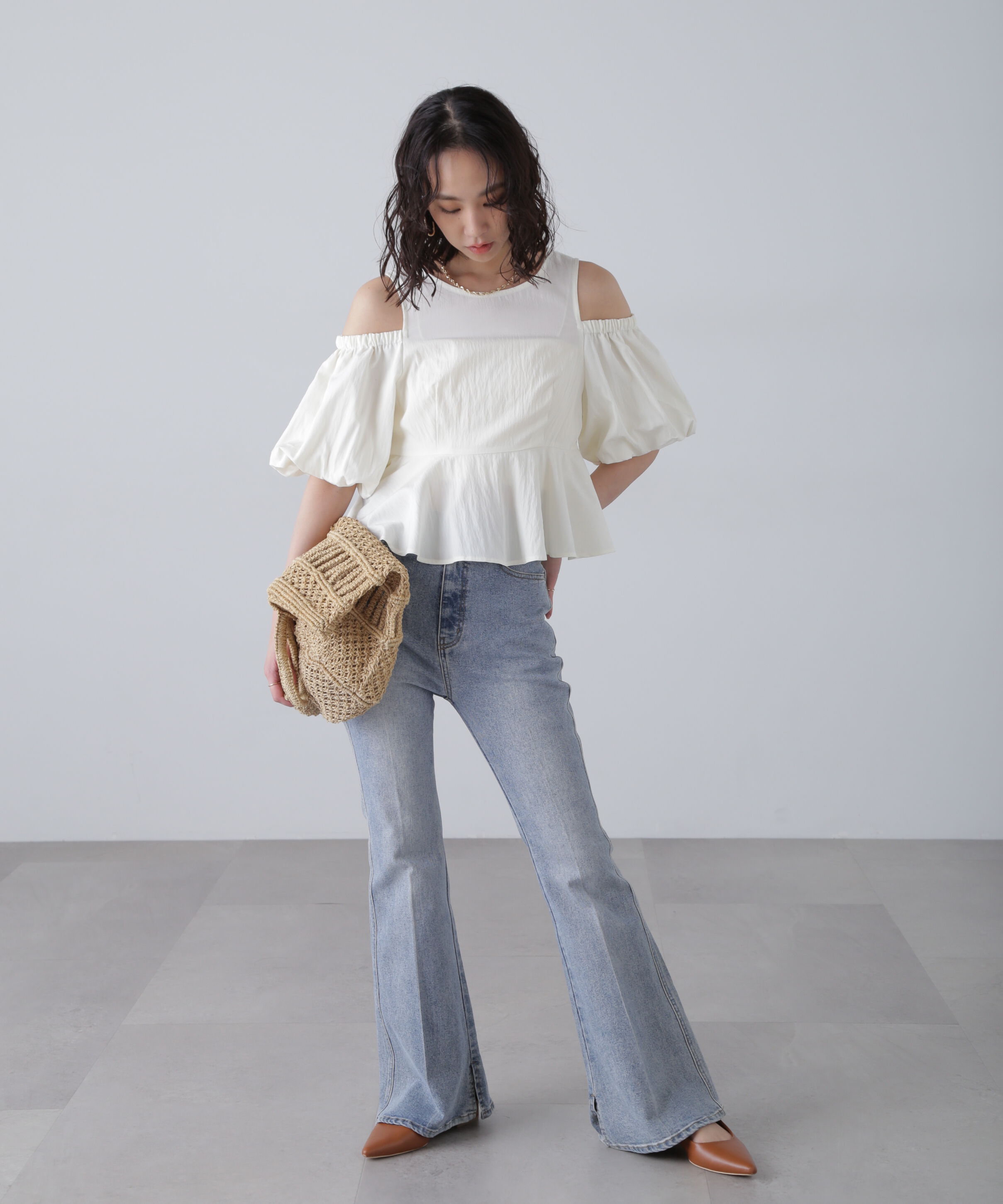  「オフショルペプラムブラウス」|シャツ・ブラウス|