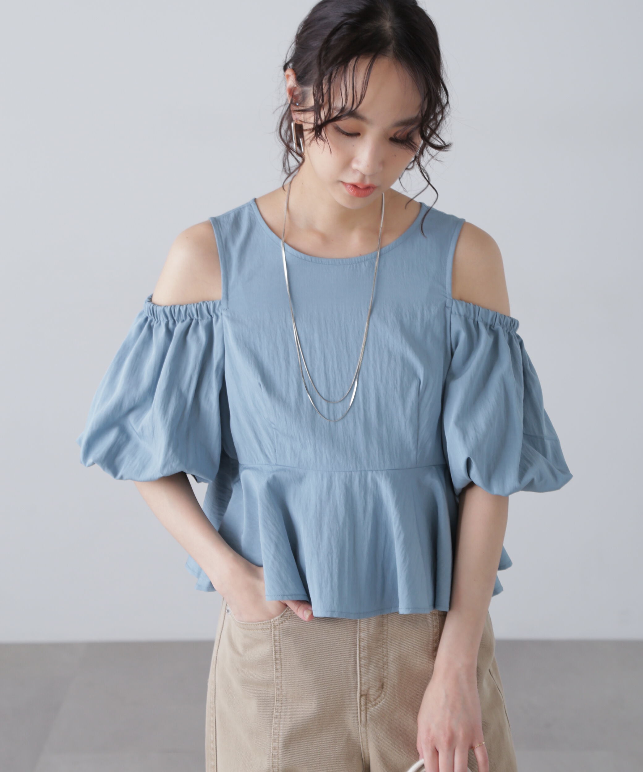  「オフショルペプラムブラウス」|シャツ・ブラウス|