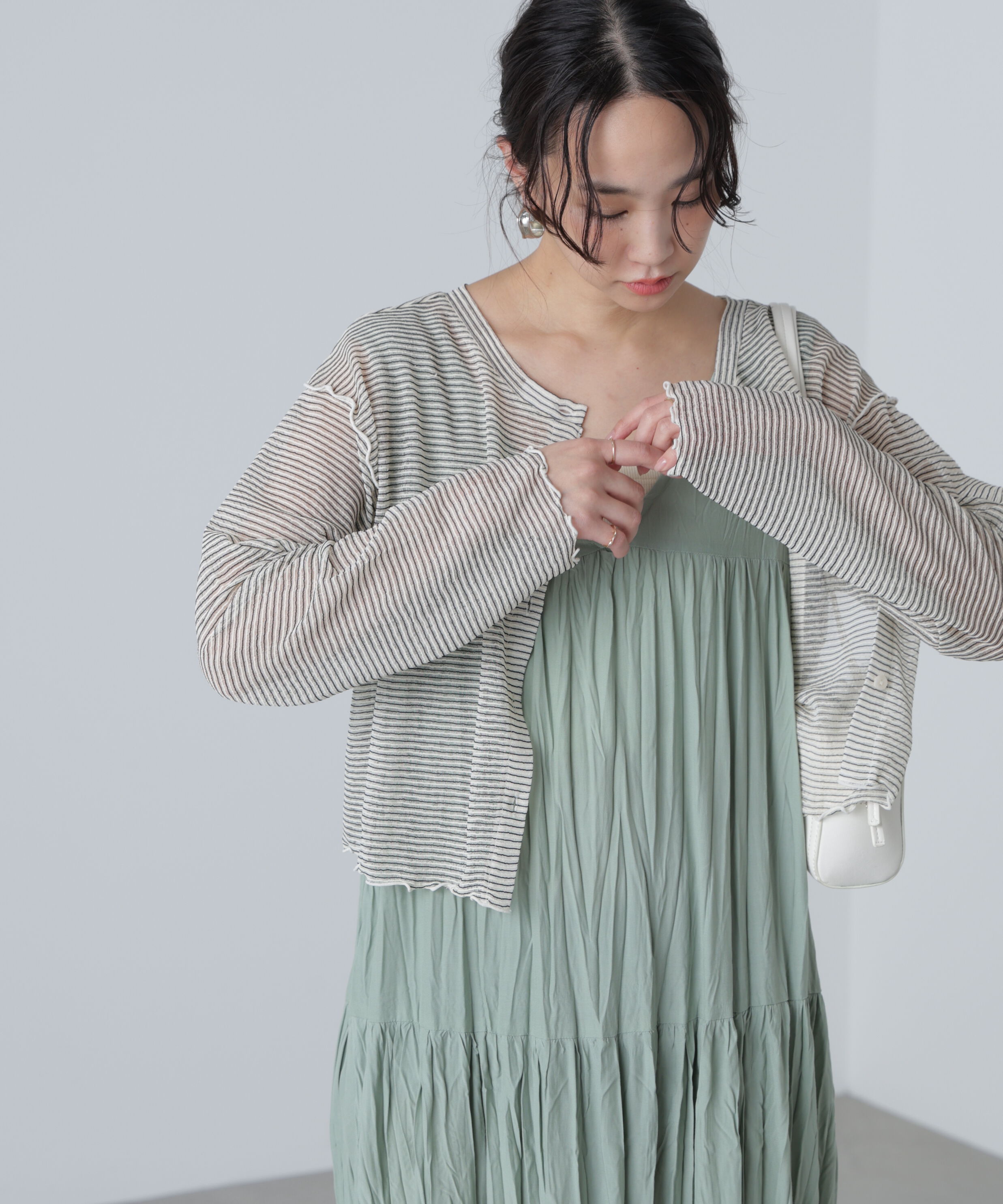  「前後２ＷＡＹシアーカットソーカーディガン」|Tシャツ・カットソー|