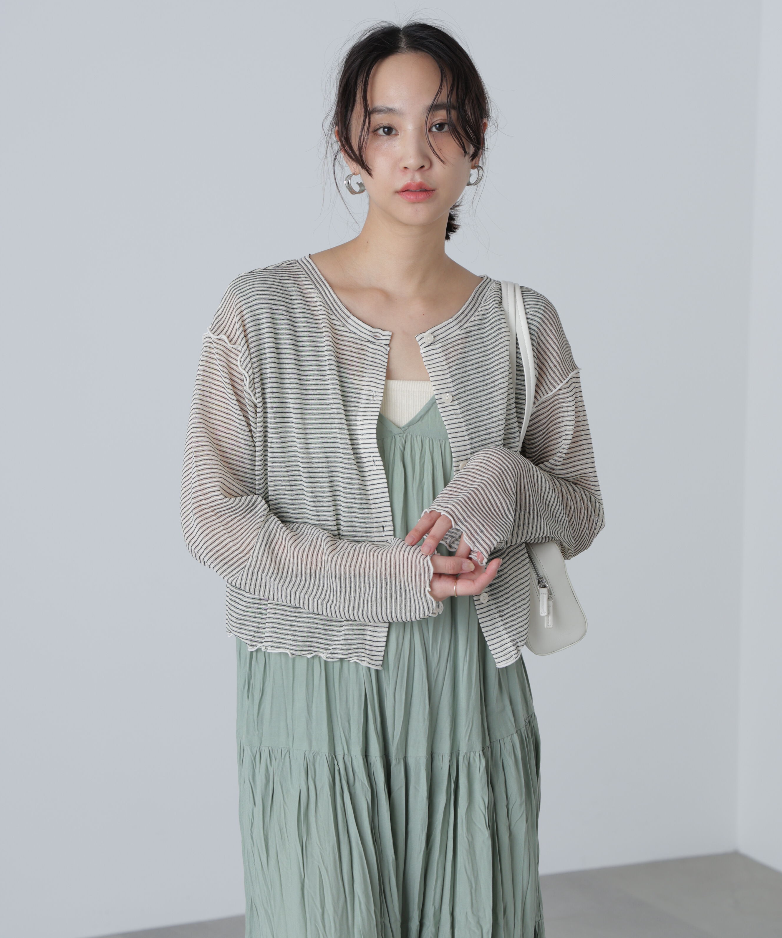  「前後２ＷＡＹシアーカットソーカーディガン」|Tシャツ・カットソー|