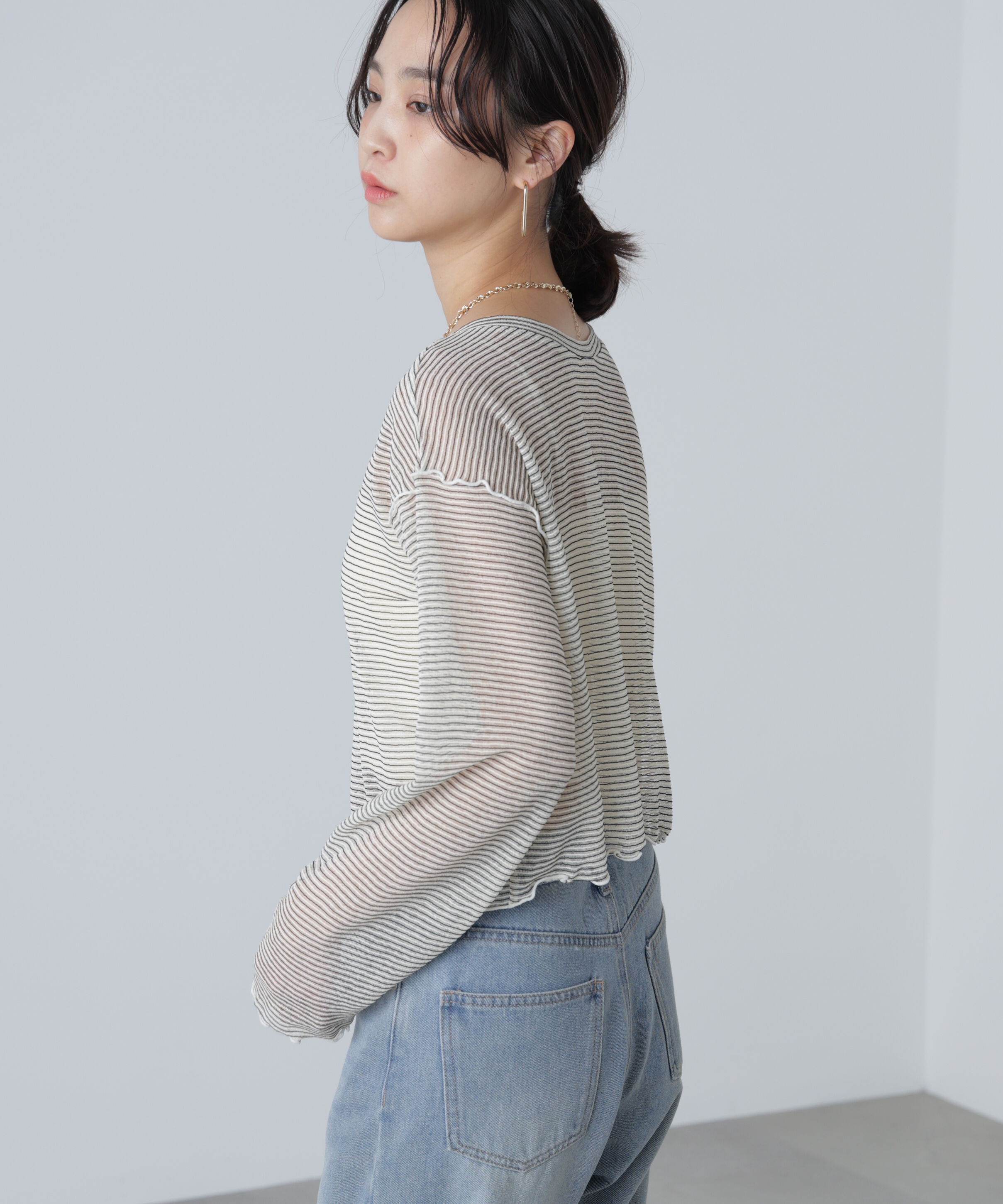  「前後２ＷＡＹシアーカットソーカーディガン」|Tシャツ・カットソー|