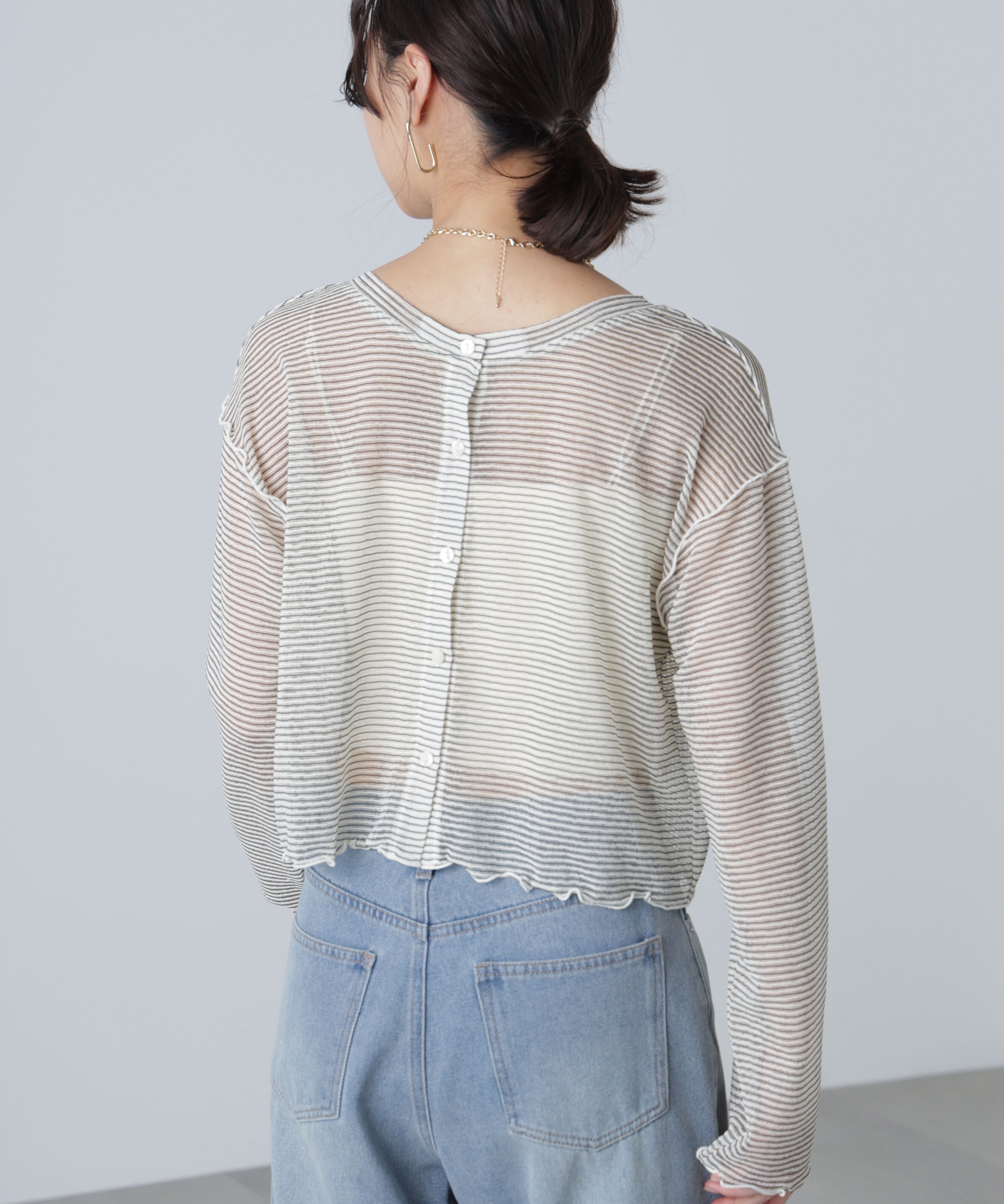  「前後２ＷＡＹシアーカットソーカーディガン」|Tシャツ・カットソー|