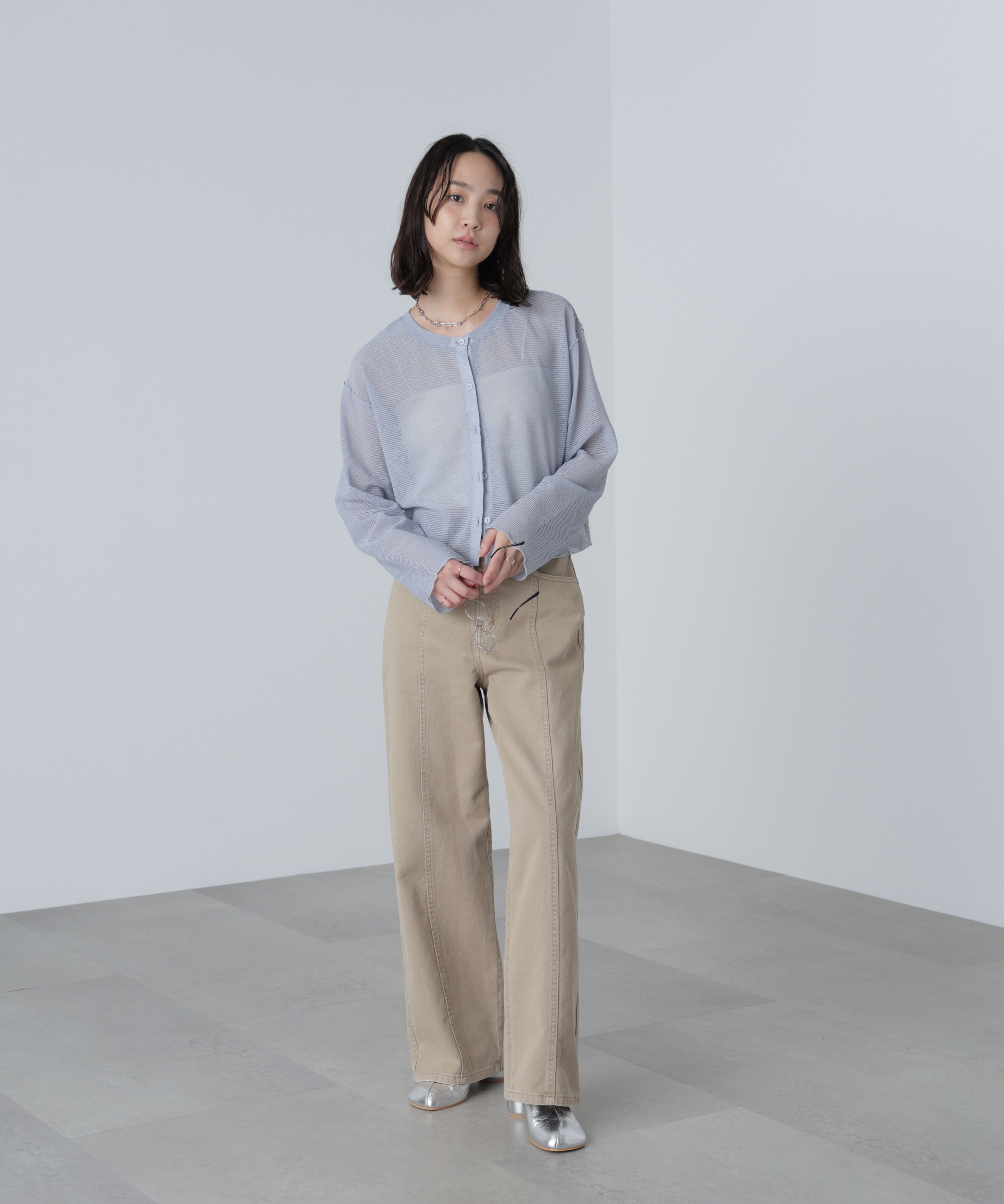  「前後２ＷＡＹシアーカットソーカーディガン」|Tシャツ・カットソー|