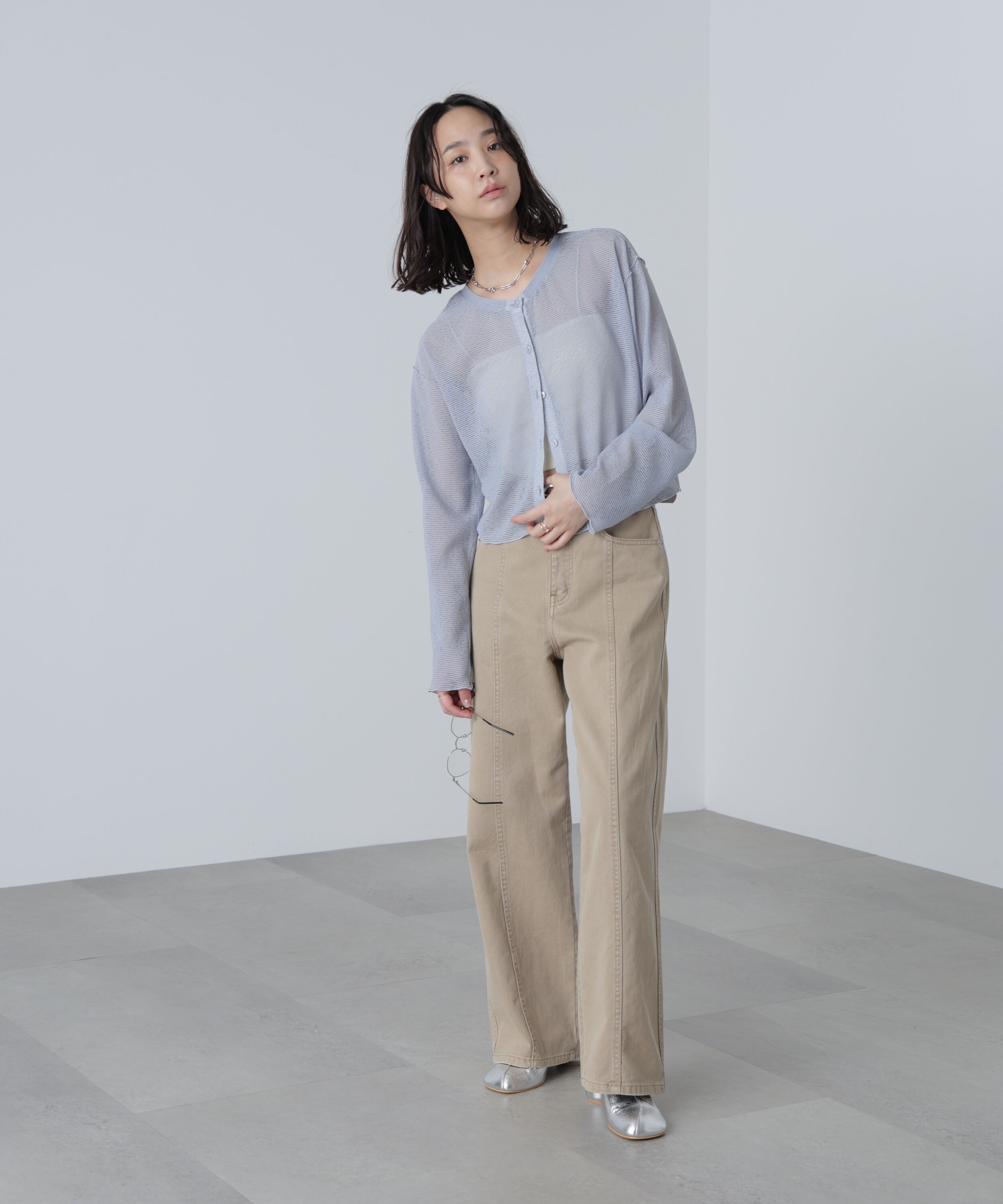  「前後２ＷＡＹシアーカットソーカーディガン」|Tシャツ・カットソー|