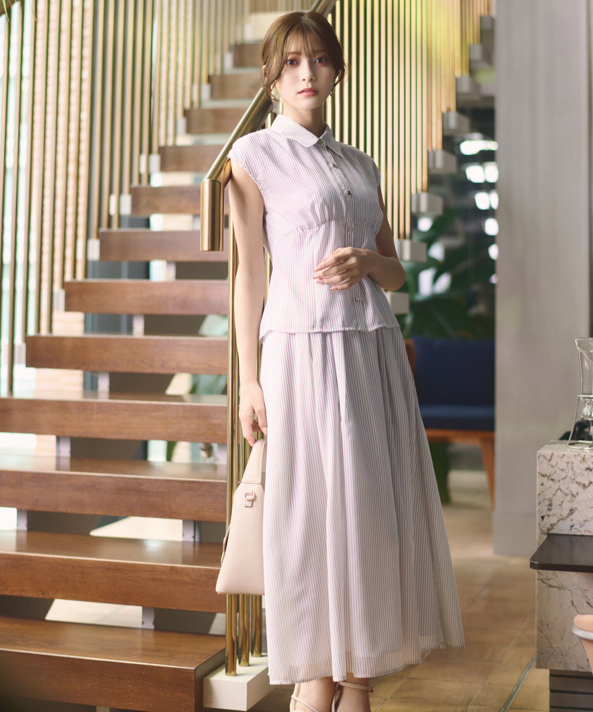 PROPORTION BODY DRESSING「シアーストライプスカート」|スカート|モカ