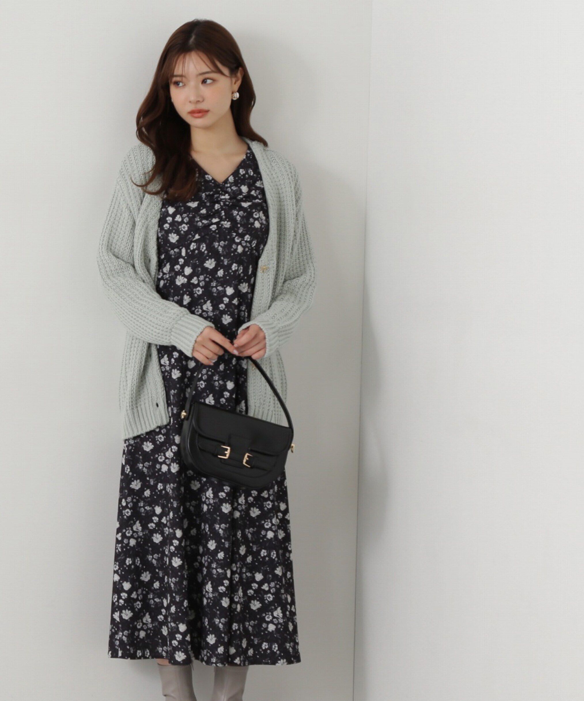 PROPORTION BODY DRESSING「透かし編みミドルカーディガン」|カーディガン|