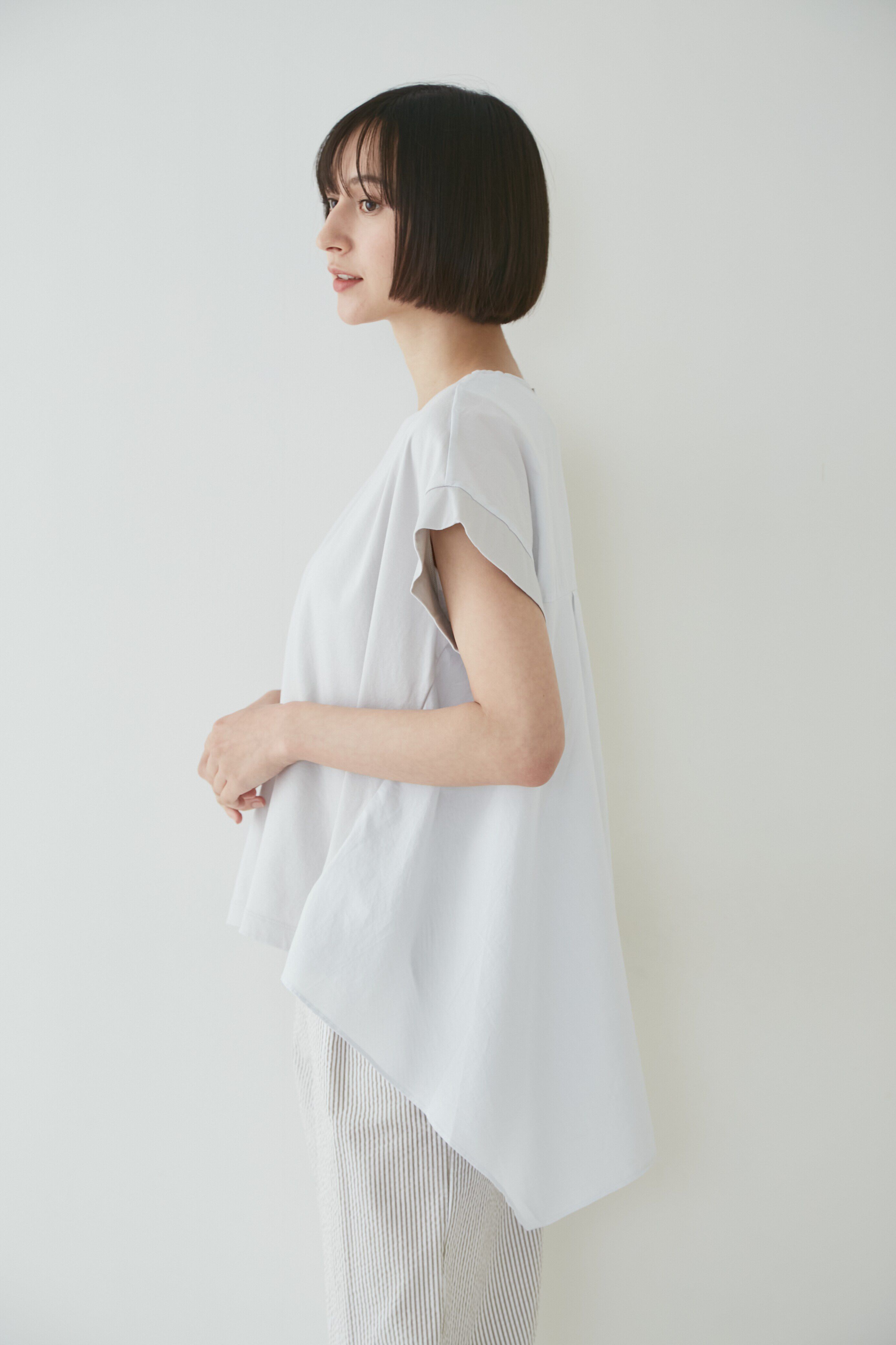  「布帛ドッキングカットソー」|Tシャツ・カットソー|