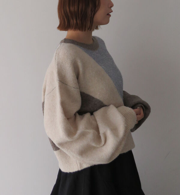 archives「インターシャカラーブロックニットプルオーバー」|ニット・セーター|