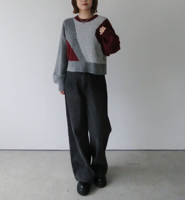 archives「インターシャカラーブロックニットプルオーバー」|ニット・セーター|