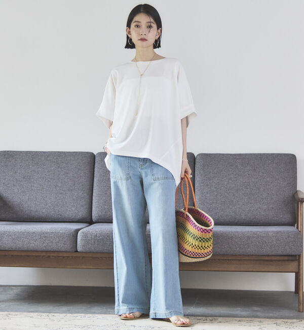 Doux archives「ワイドベイカーデニムパンツ」|デニム|