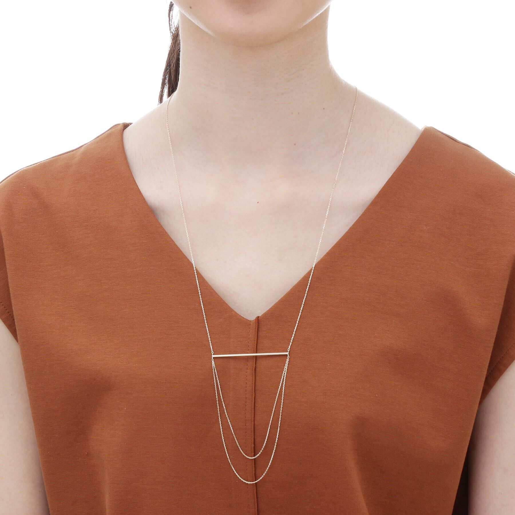 COCOSHNIK「K10チェーンドレープ スライドネックレス」|ネックレス|