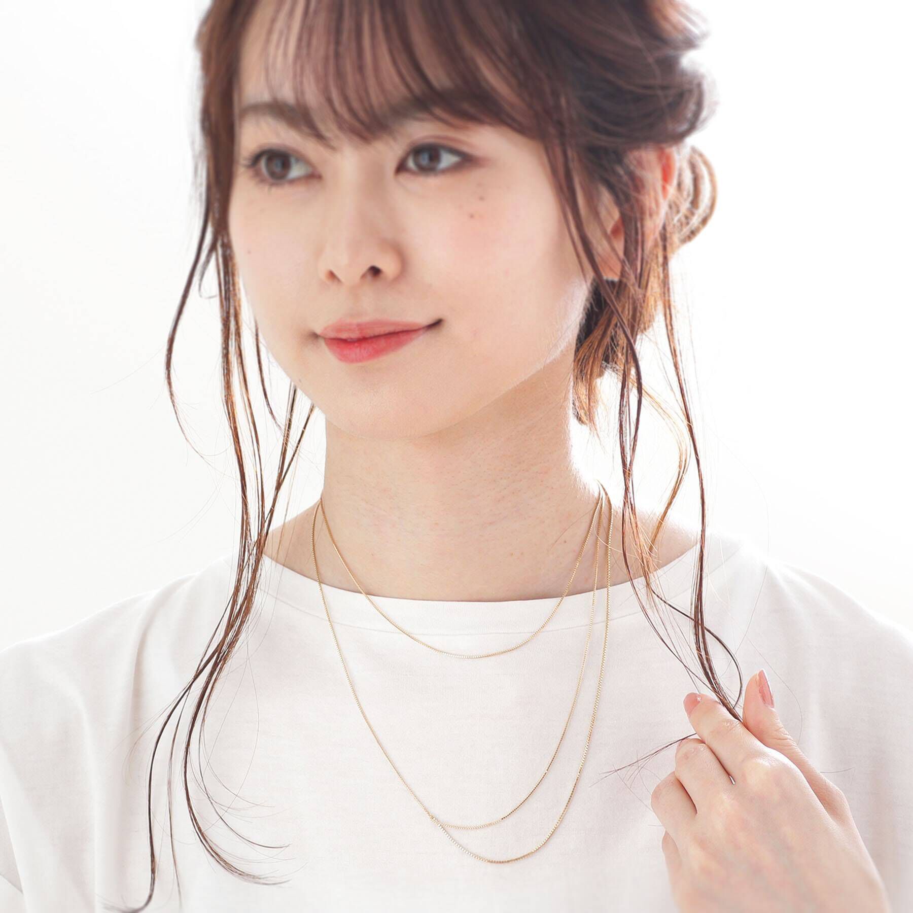 COCOSHNIK「K10ベネチアンチェーン ドレープネックレス」|ネックレス|