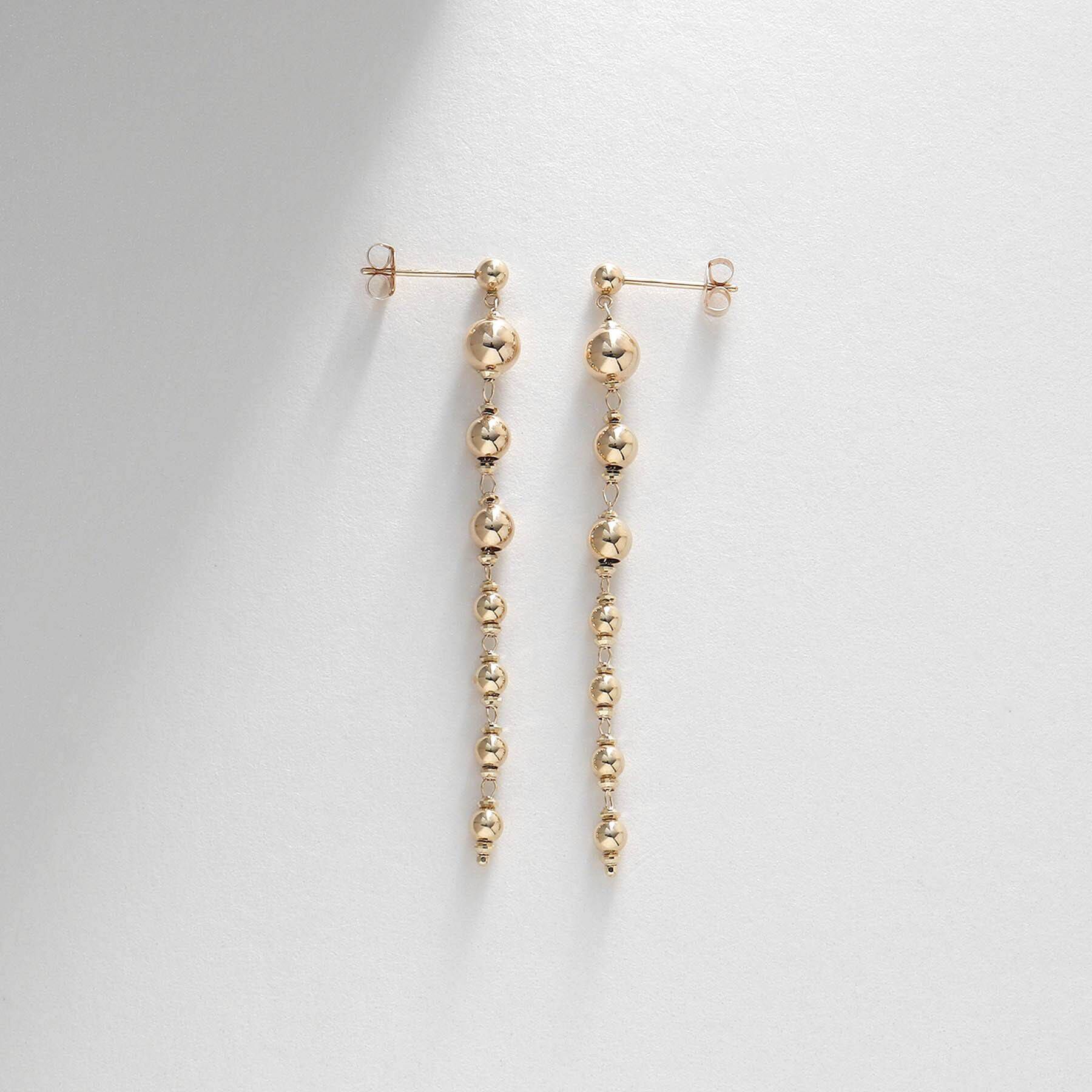 COCOSHNIK「K10中空ボール目開けグラデーション スタッドピアス」|ピアス|