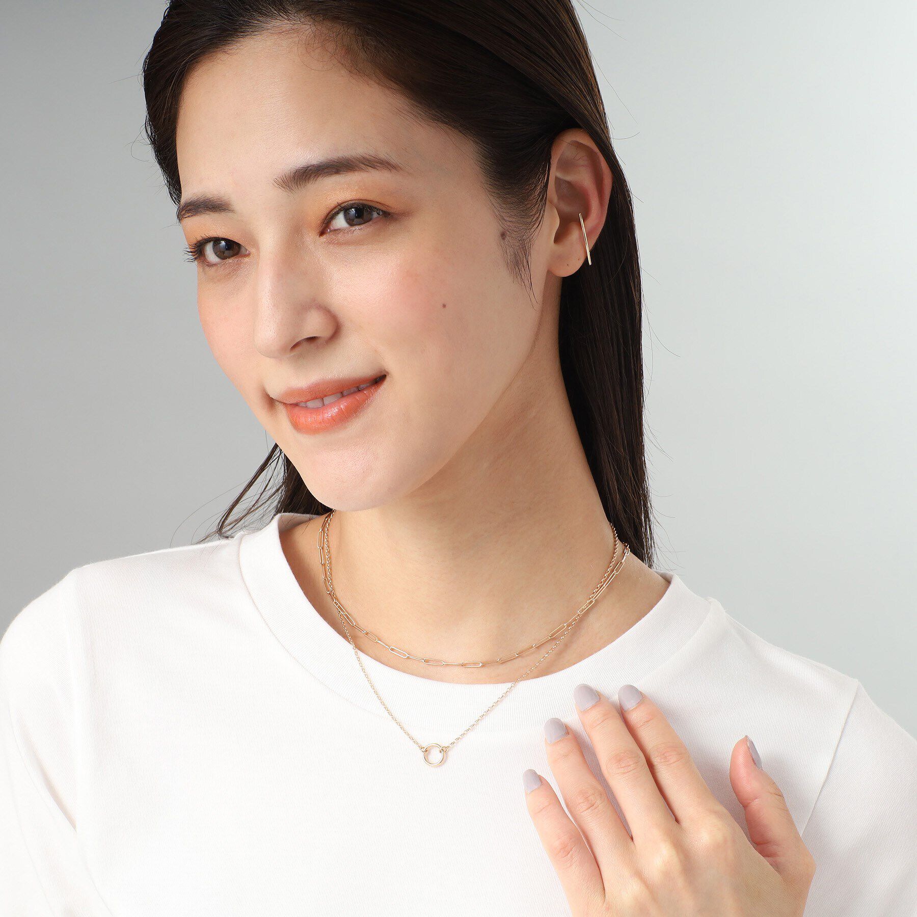 COCOSHNIK「K10中空リングモチーフ ネックレス」|ネックレス|