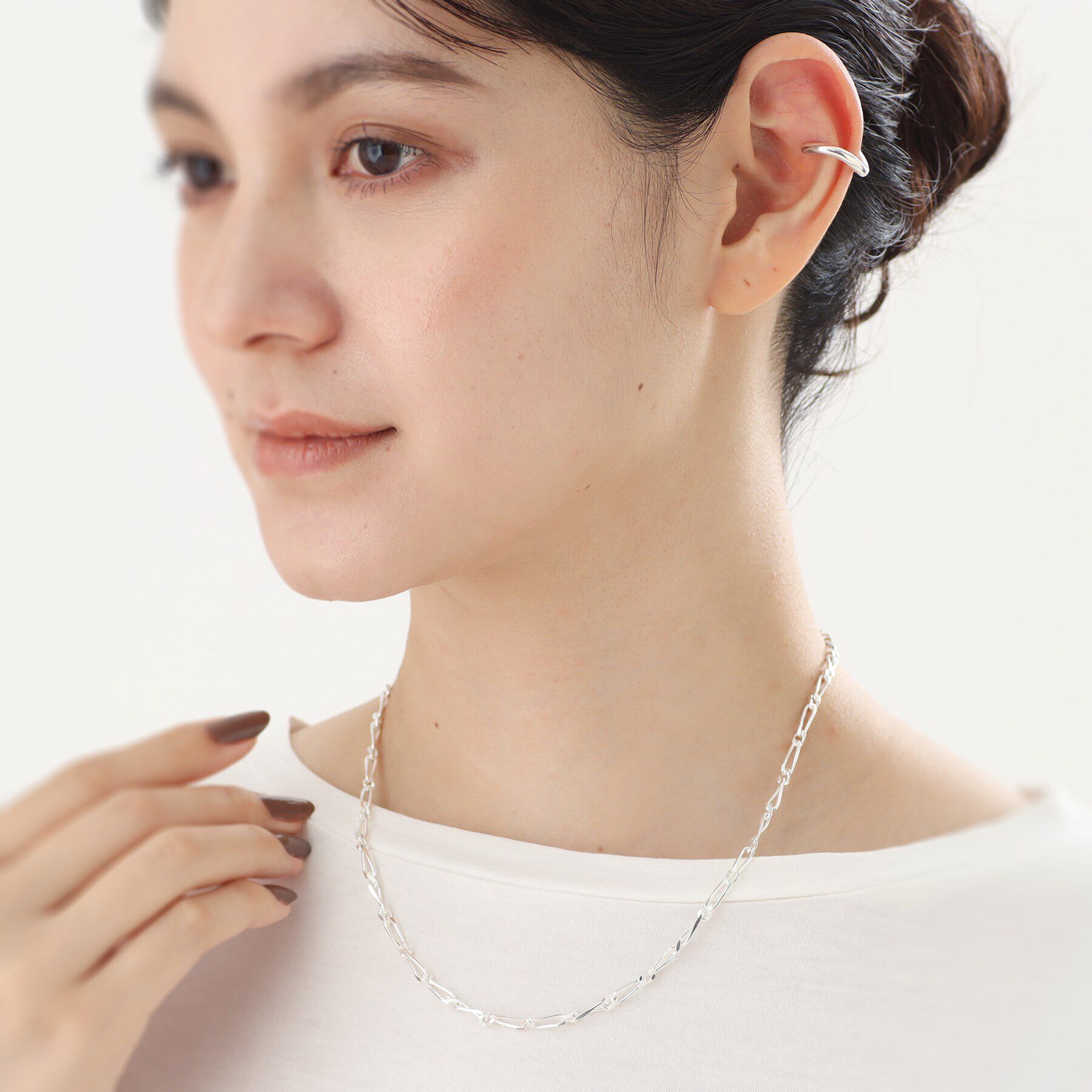 COCOSHNIK ONKITSCH「シルバー デザインチェーン ショート＆ロングネックレス」|ネックレス|