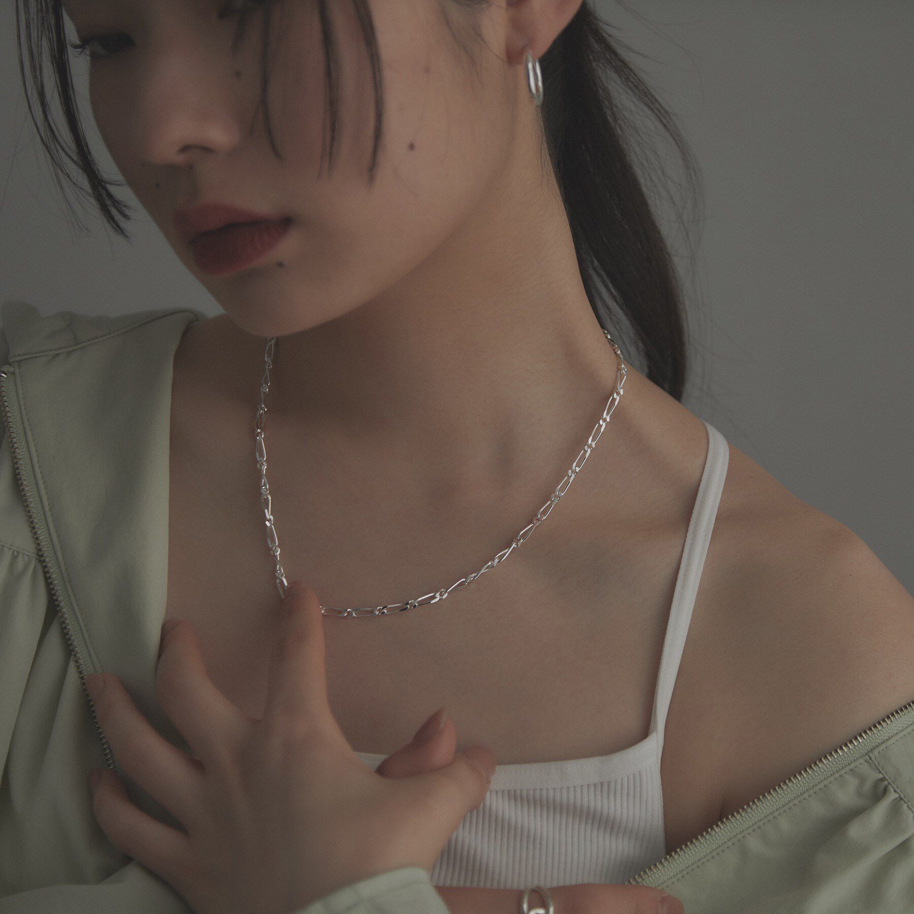 COCOSHNIK ONKITSCH「シルバー デザインチェーン ショート＆ロングネックレス」|ネックレス|