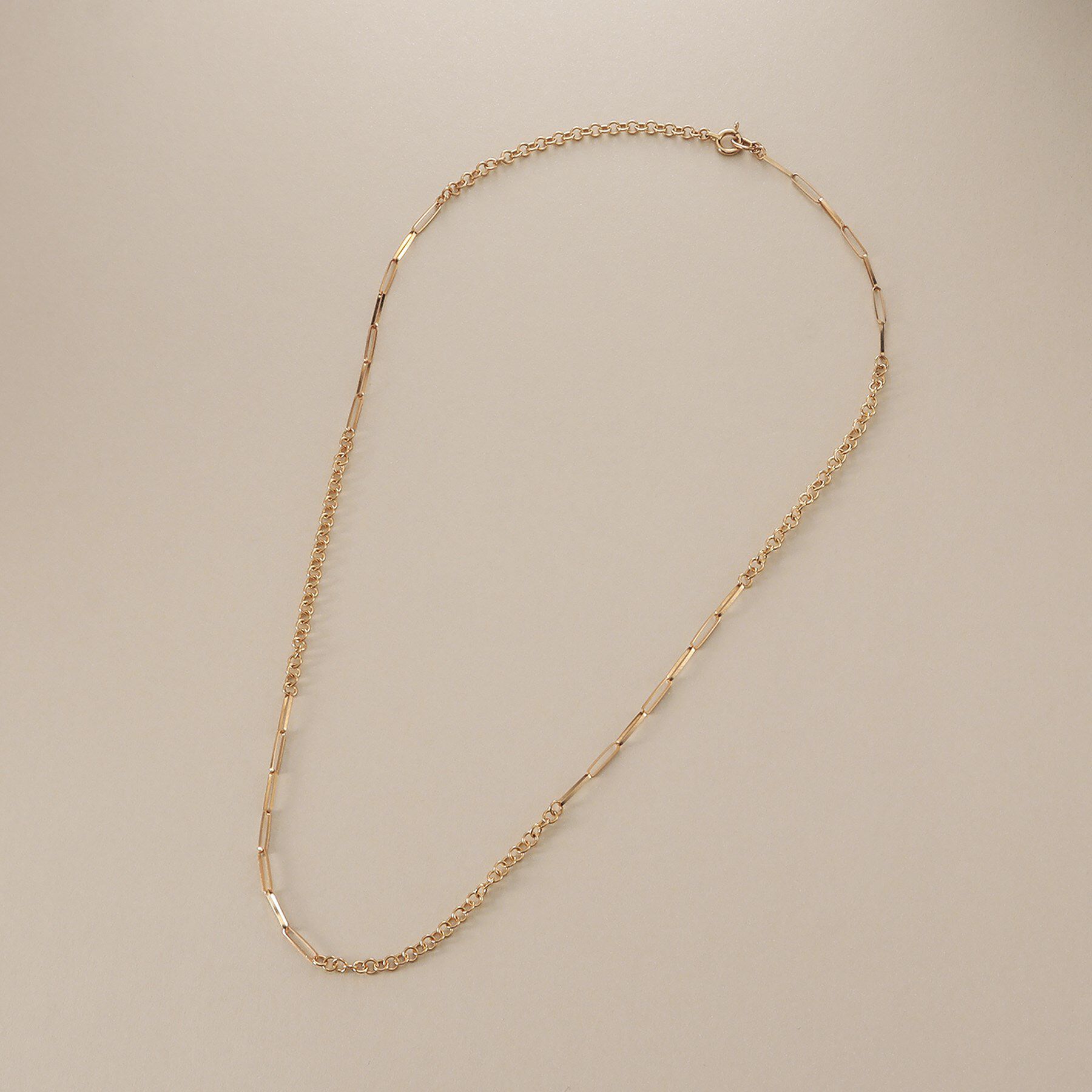 COCOSHNIK「K18リボンケーブル&times;ラウンドチェーン ネックレス」|ネックレス|