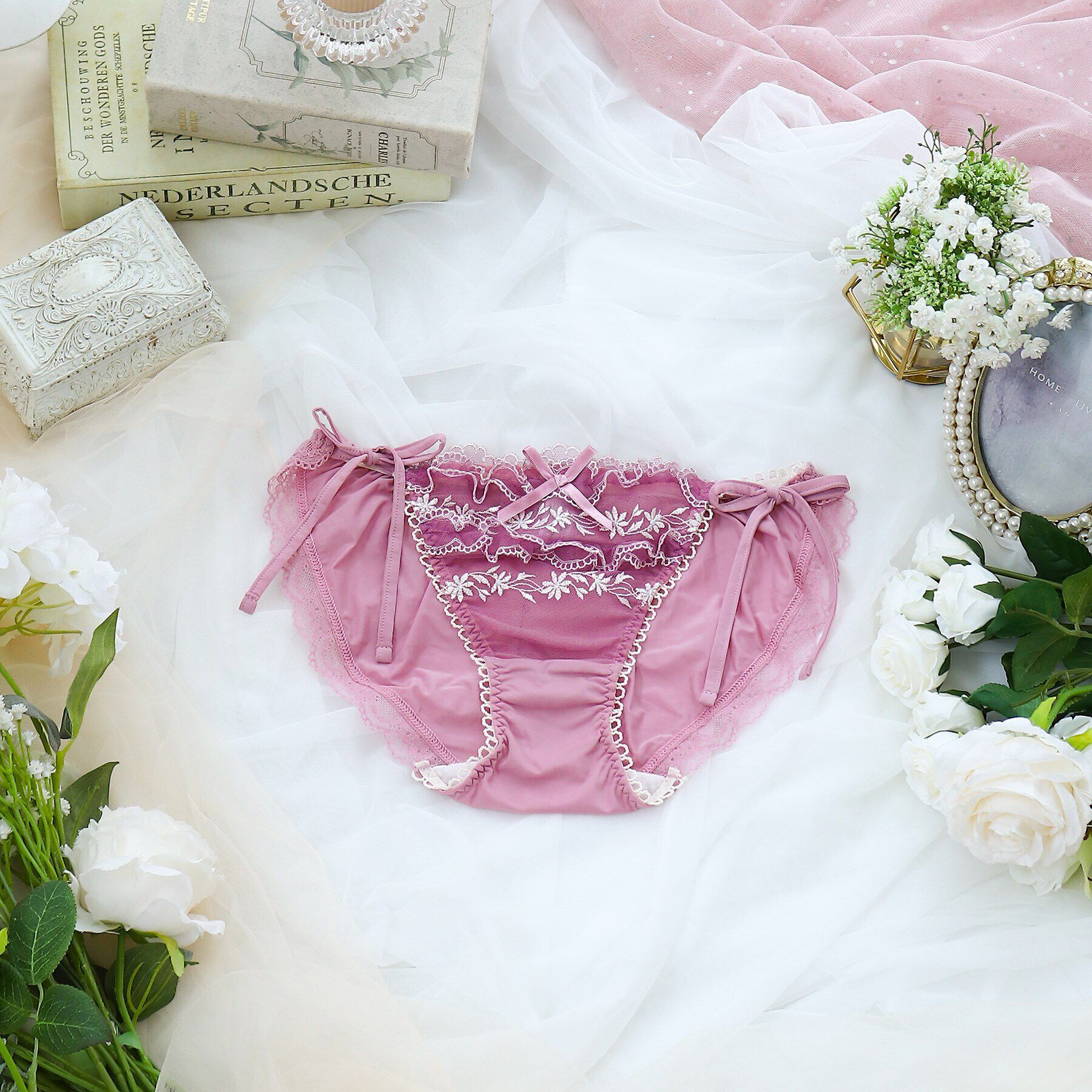 Risa Magli「ラーラ リボンショーツ」|インナー|ピンク(070)