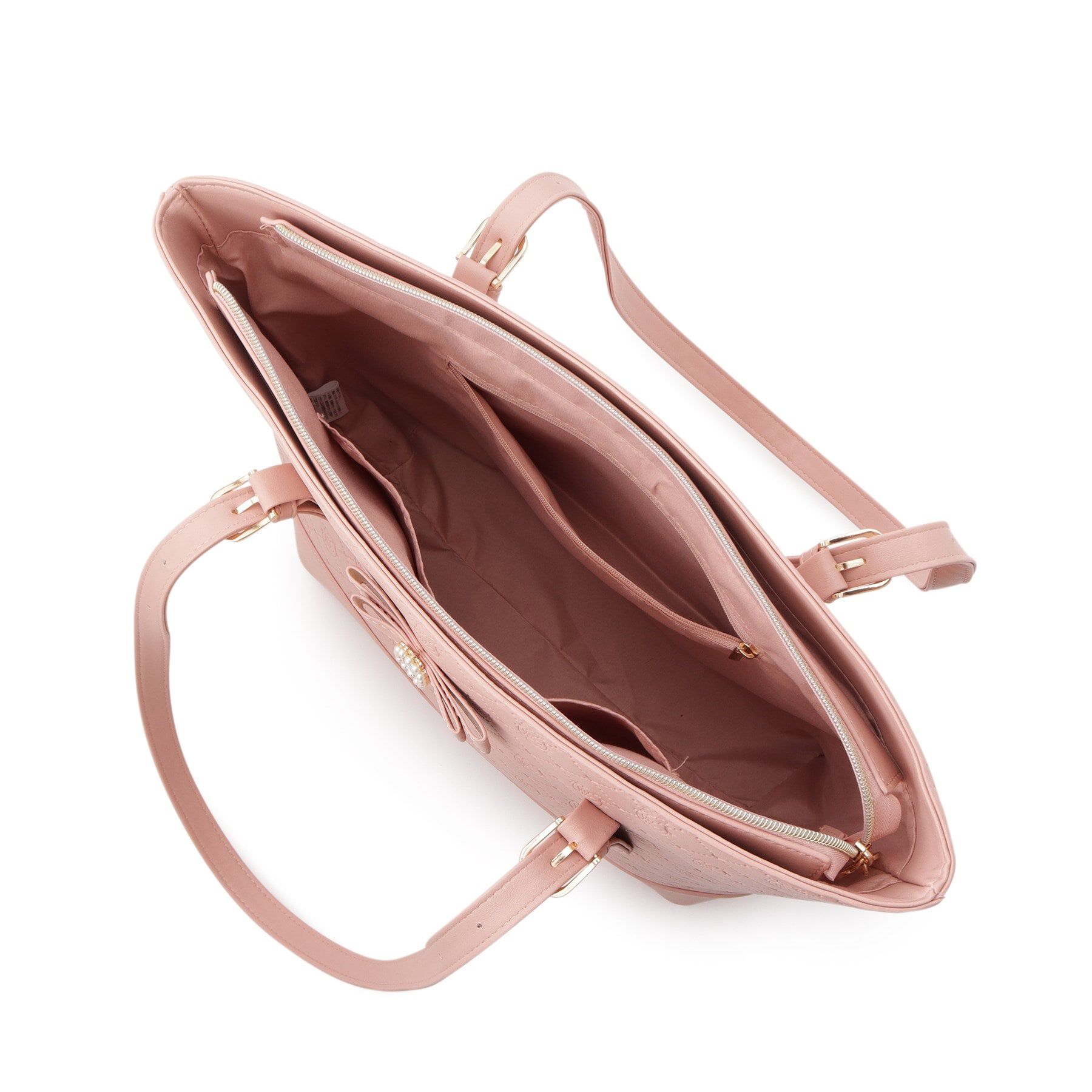 Ober Tashe「＼持ち手の長さが変えられる／ビジューリボントートバッグ ポタージュ　地雷　量産」|トートバッグ|