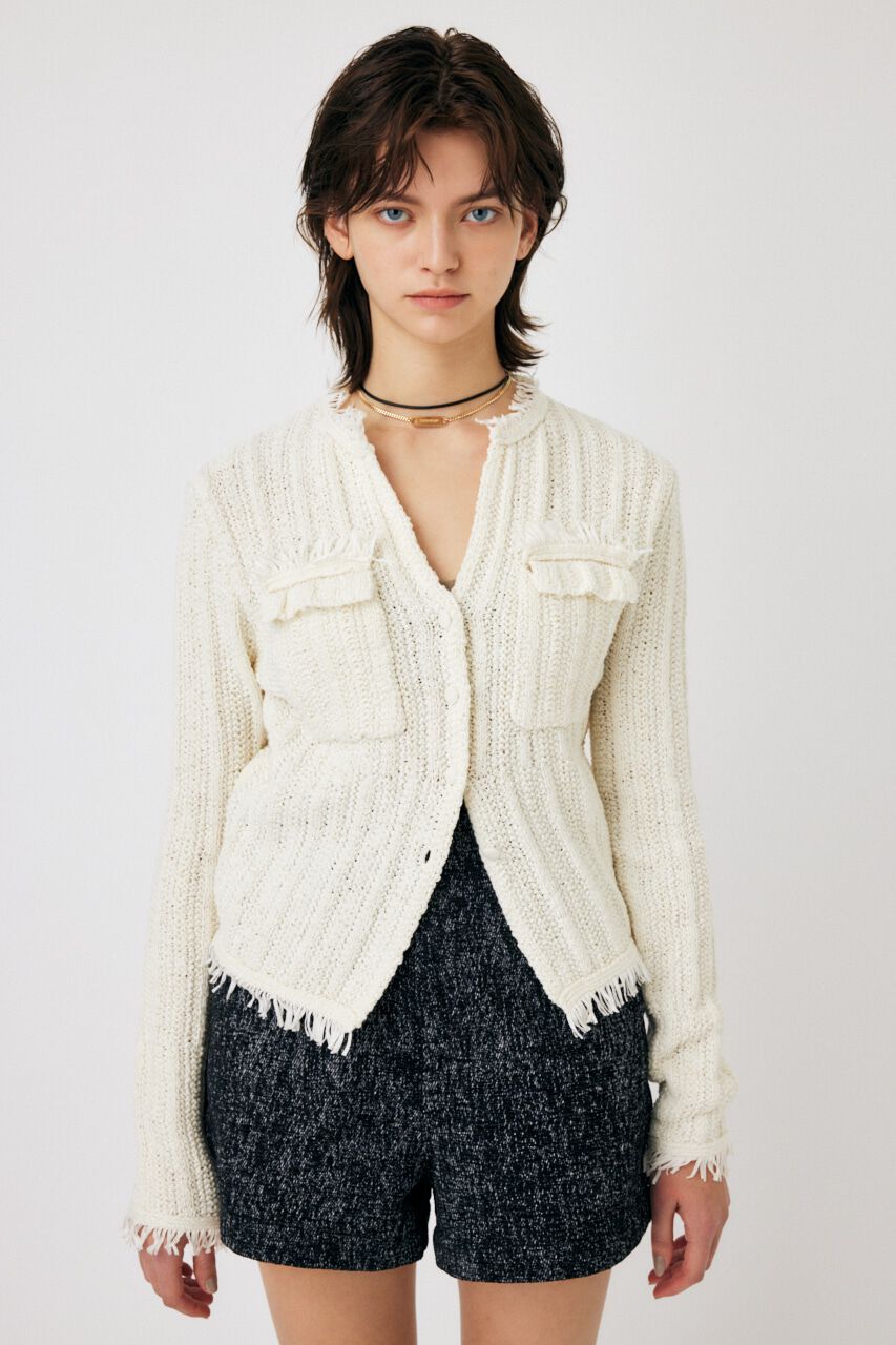 MOUSSY「FRINGE KNIT カーディガン」|カーディガン|
