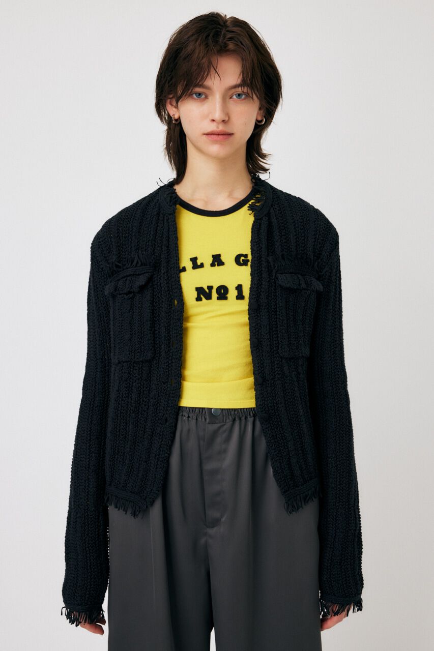 MOUSSY「FRINGE KNIT カーディガン」|カーディガン|