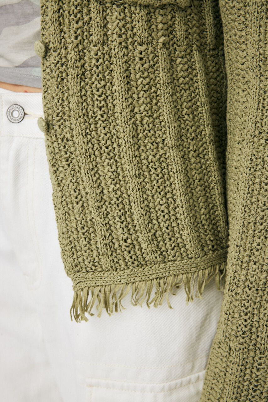 MOUSSY「FRINGE KNIT カーディガン」|カーディガン|