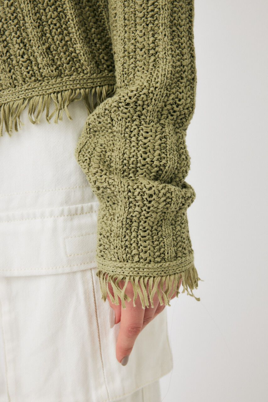 MOUSSY「FRINGE KNIT カーディガン」|カーディガン|