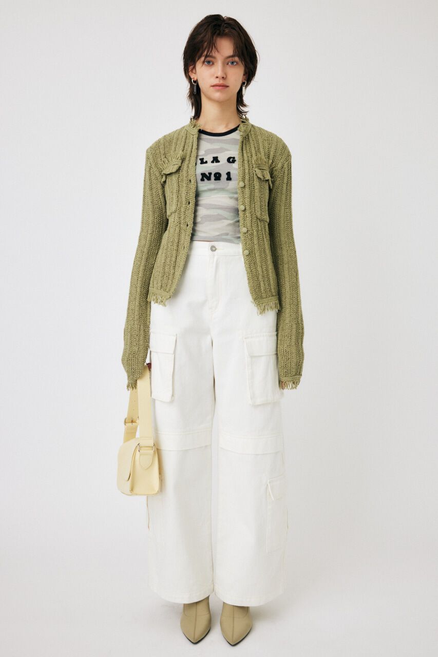 MOUSSY「FRINGE KNIT カーディガン」|カーディガン|