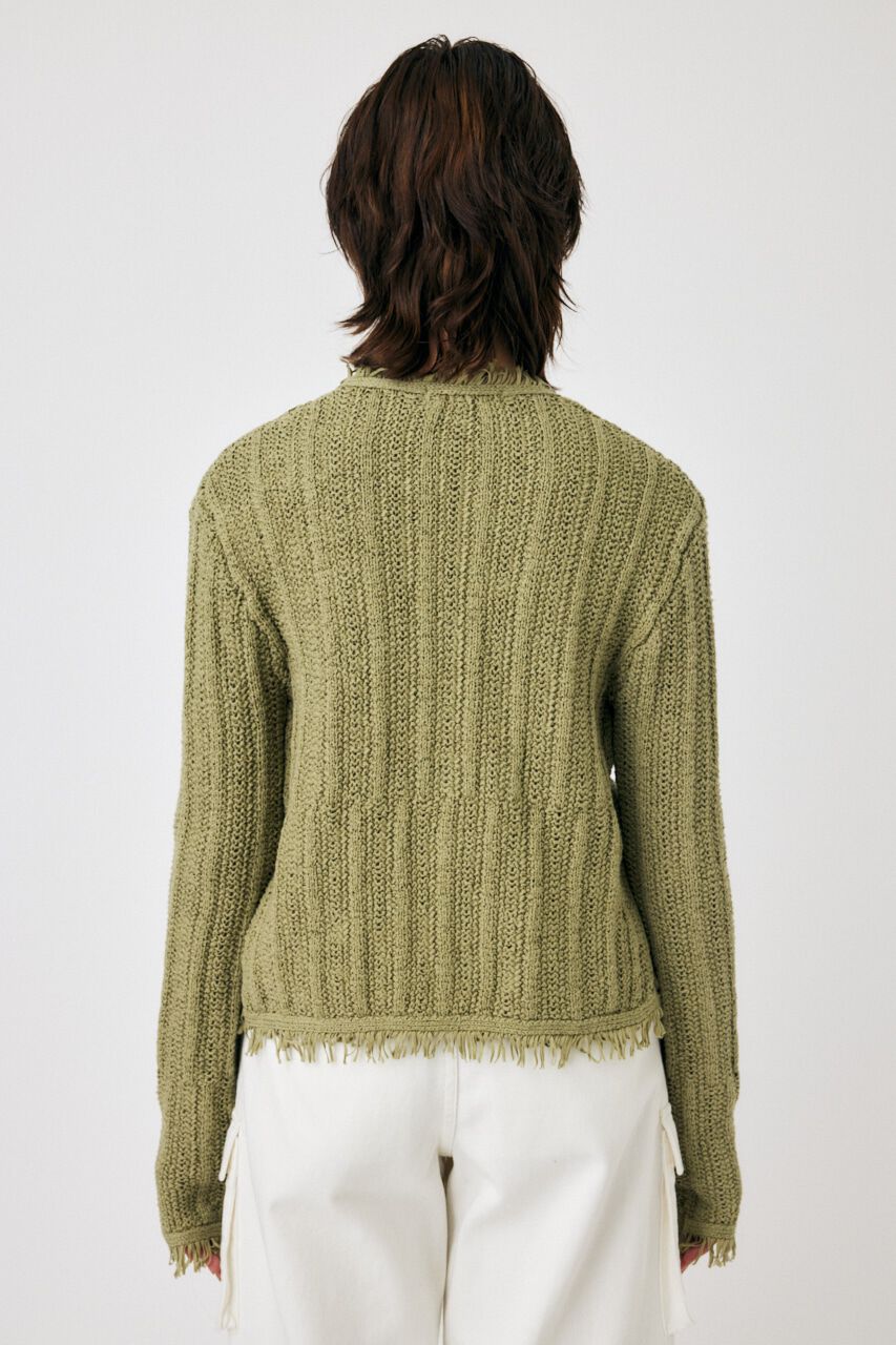 MOUSSY「FRINGE KNIT カーディガン」|カーディガン|