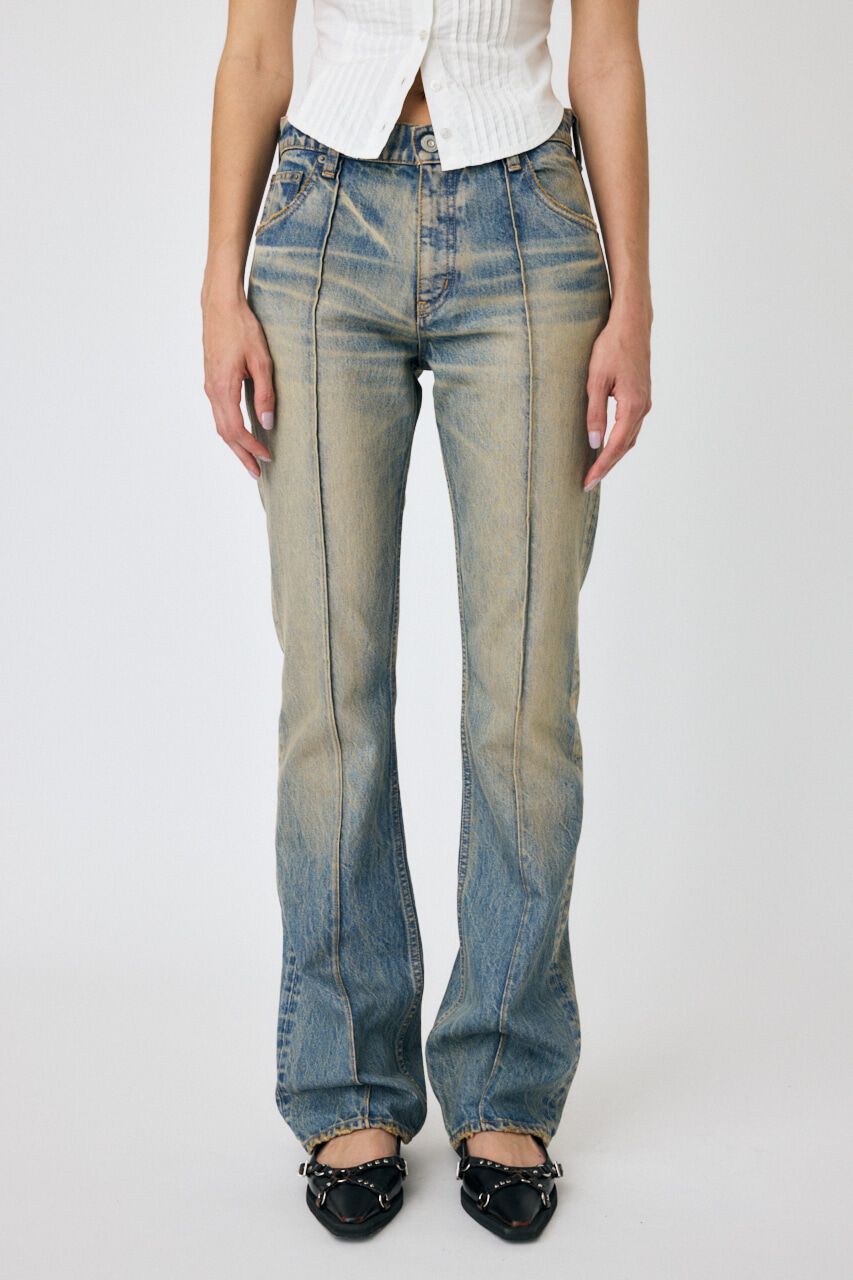 MOUSSY「MIDRISE スリムフレアデニム」|デニム|