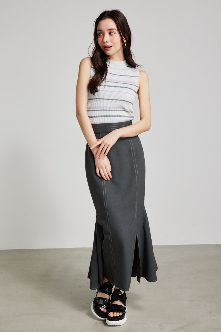 rienda「スリーブレスラメウォッシャブルKnit TOP」|ニット・セーター|