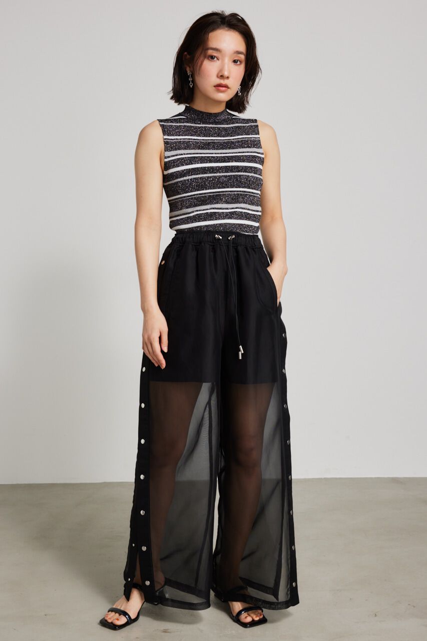 rienda「スリーブレスラメウォッシャブルKnit TOP」|ニット・セーター|