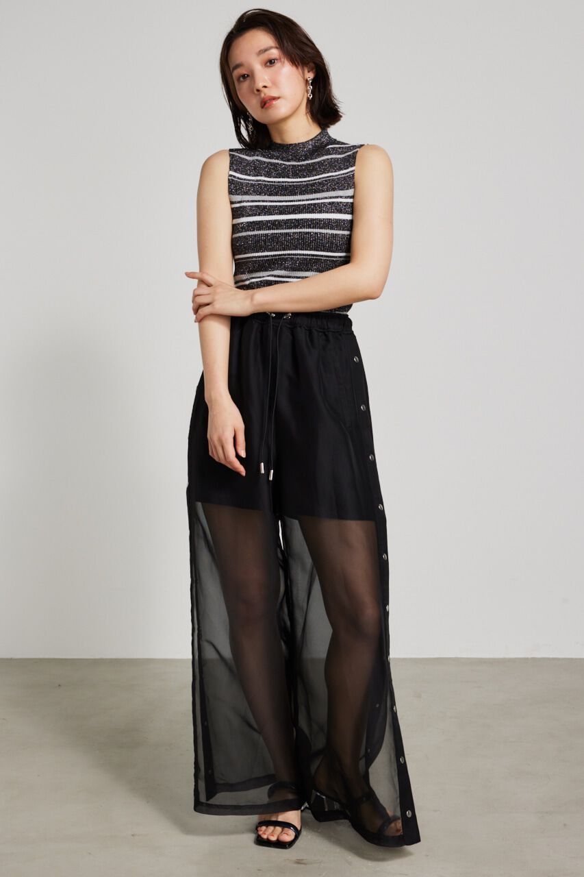 rienda「スリーブレスラメウォッシャブルKnit TOP」|ニット・セーター|