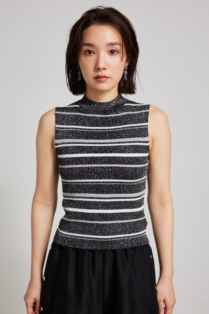 rienda「スリーブレスラメウォッシャブルKnit TOP」|ニット・セーター|