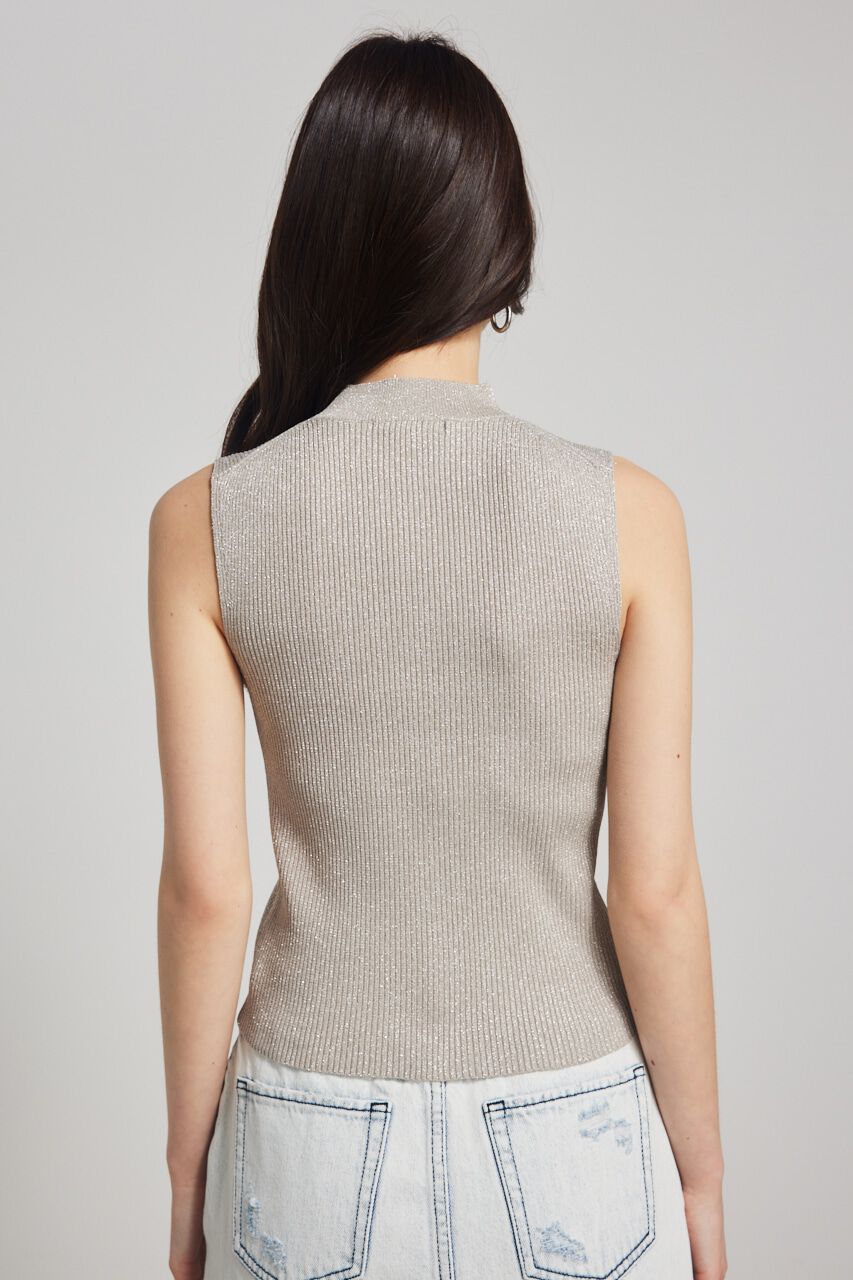 rienda「スリーブレスラメウォッシャブルKnit TOP」|ニット・セーター|