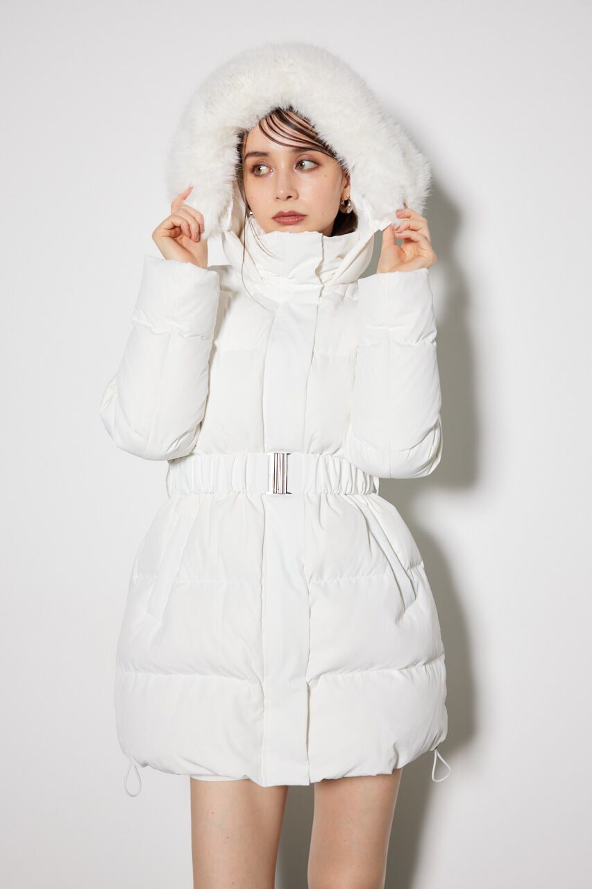 rienda「シャーリングゴムベルト付きシェイプダウンコート」|その他|