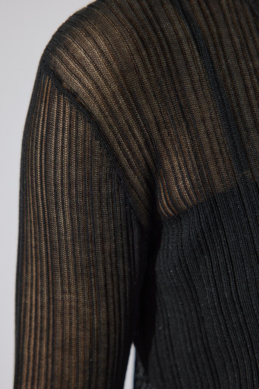 rienda「ランダムリブシアーニットカーディガントップス」|カーディガン|